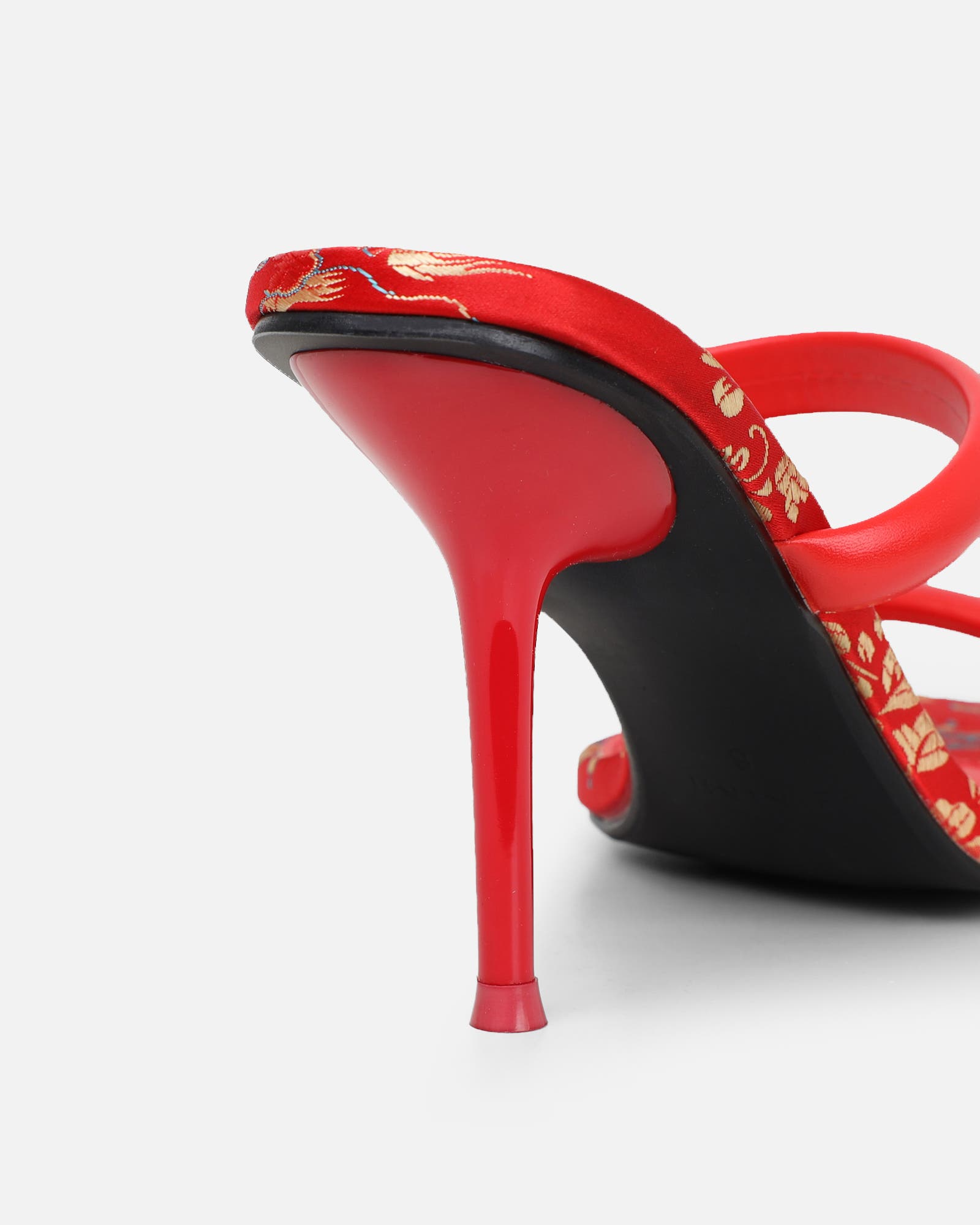 Kaeli red printed heeled sandals | SIMMI London
