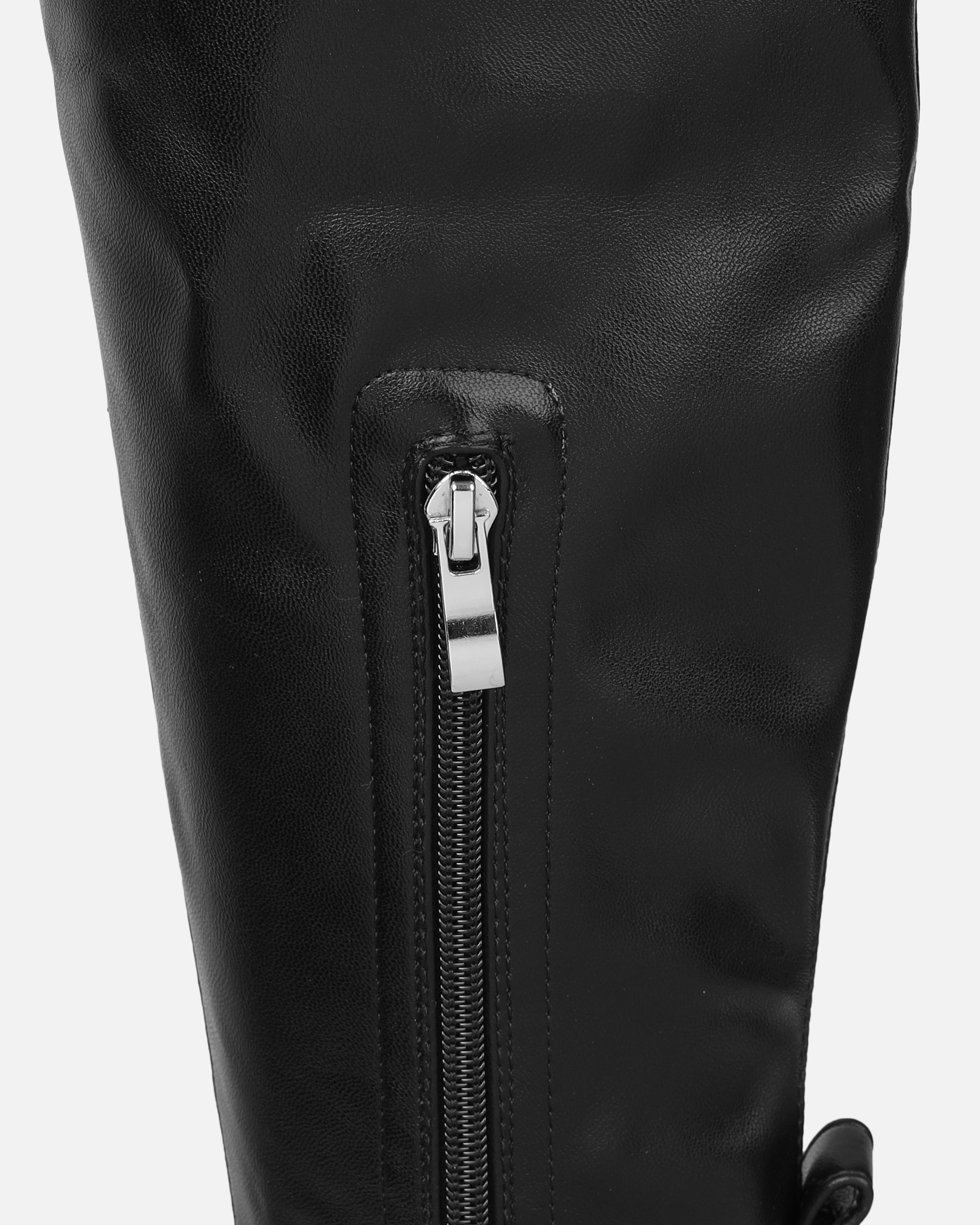 Bryce Black Stretch Knee High Chunky Boots | SIMMI London