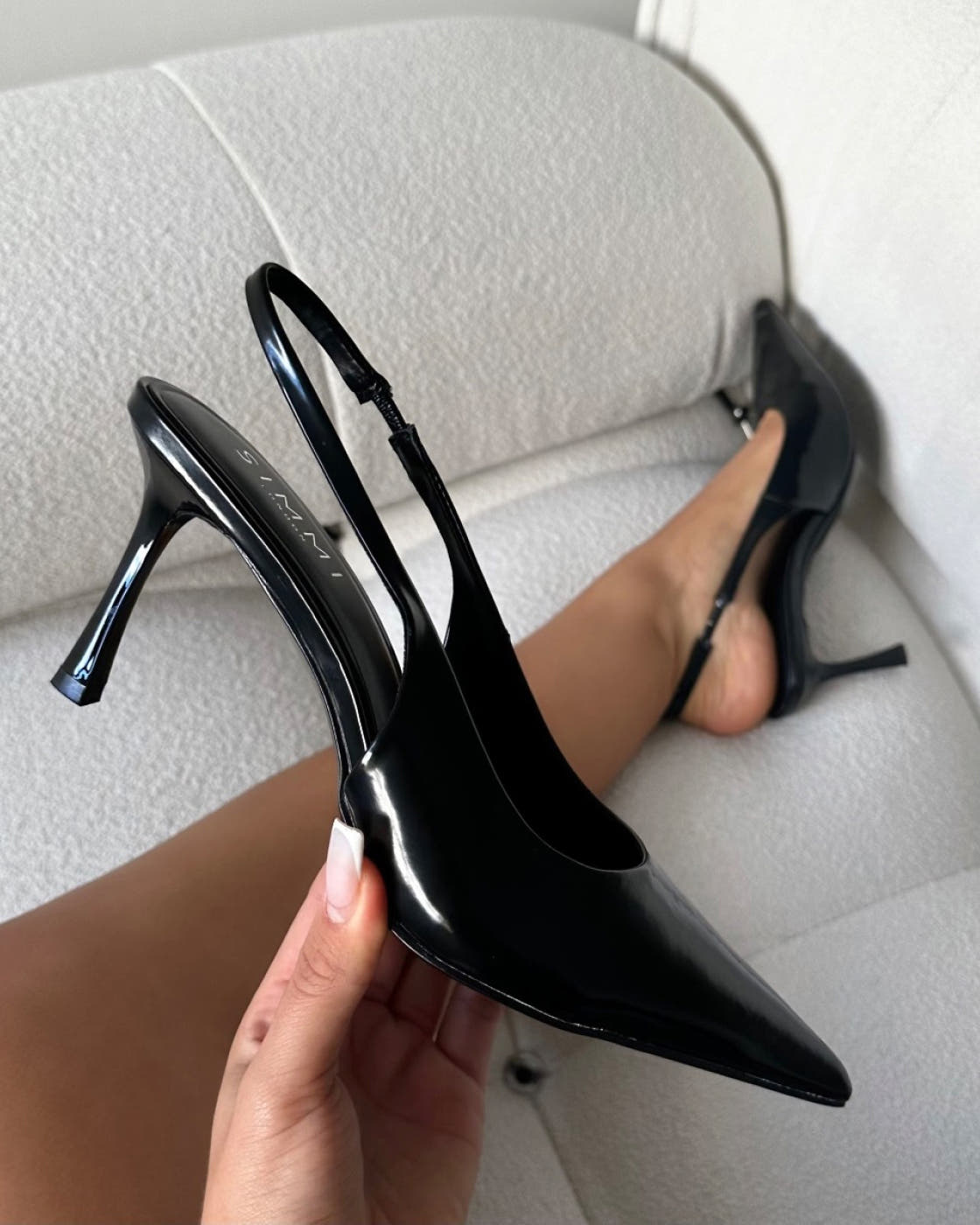 Liorra Black Box Sling Back Court Shoes | SIMMI London