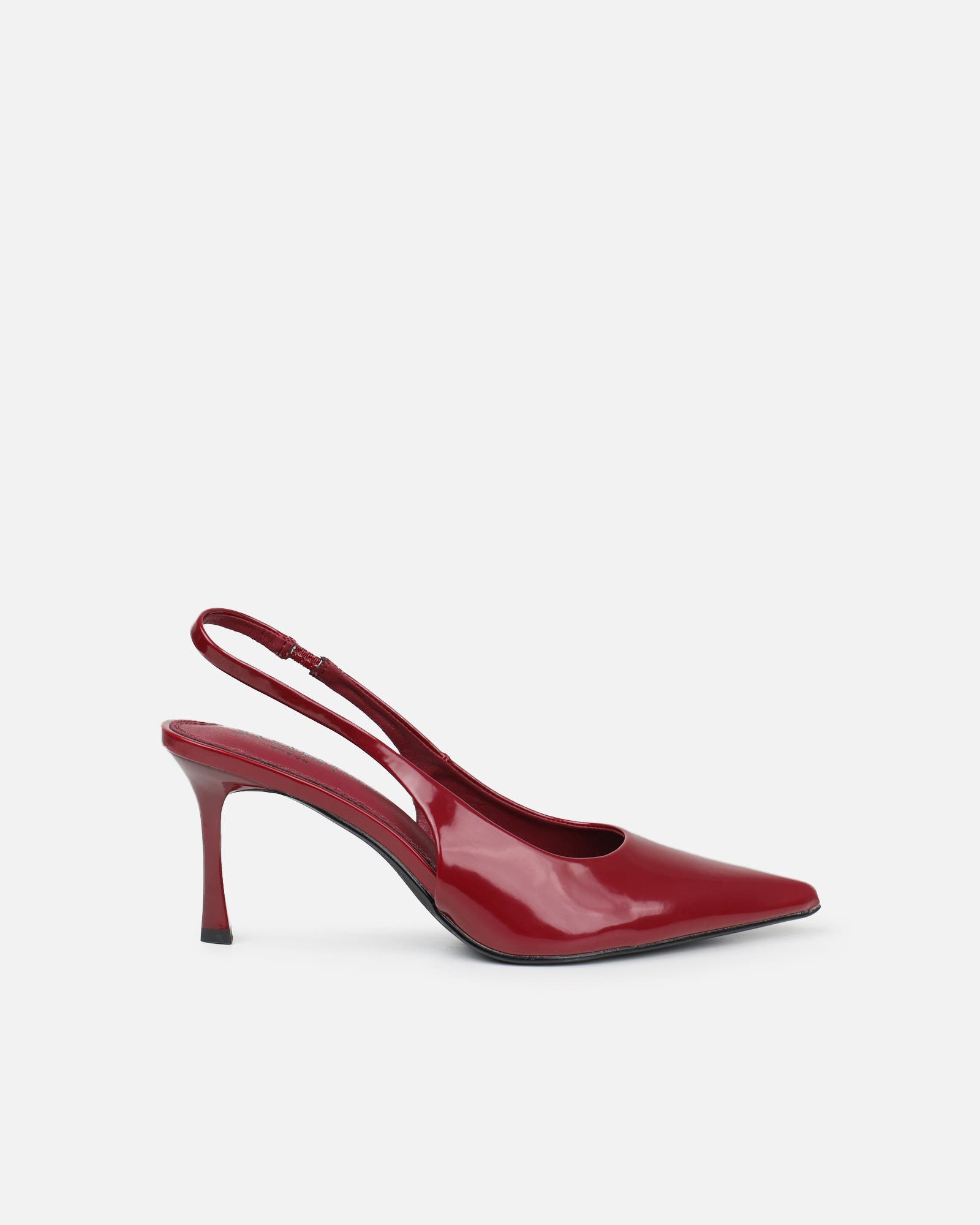Liorra Dark Red Patent Sling Back Court Shoes | SIMMI London