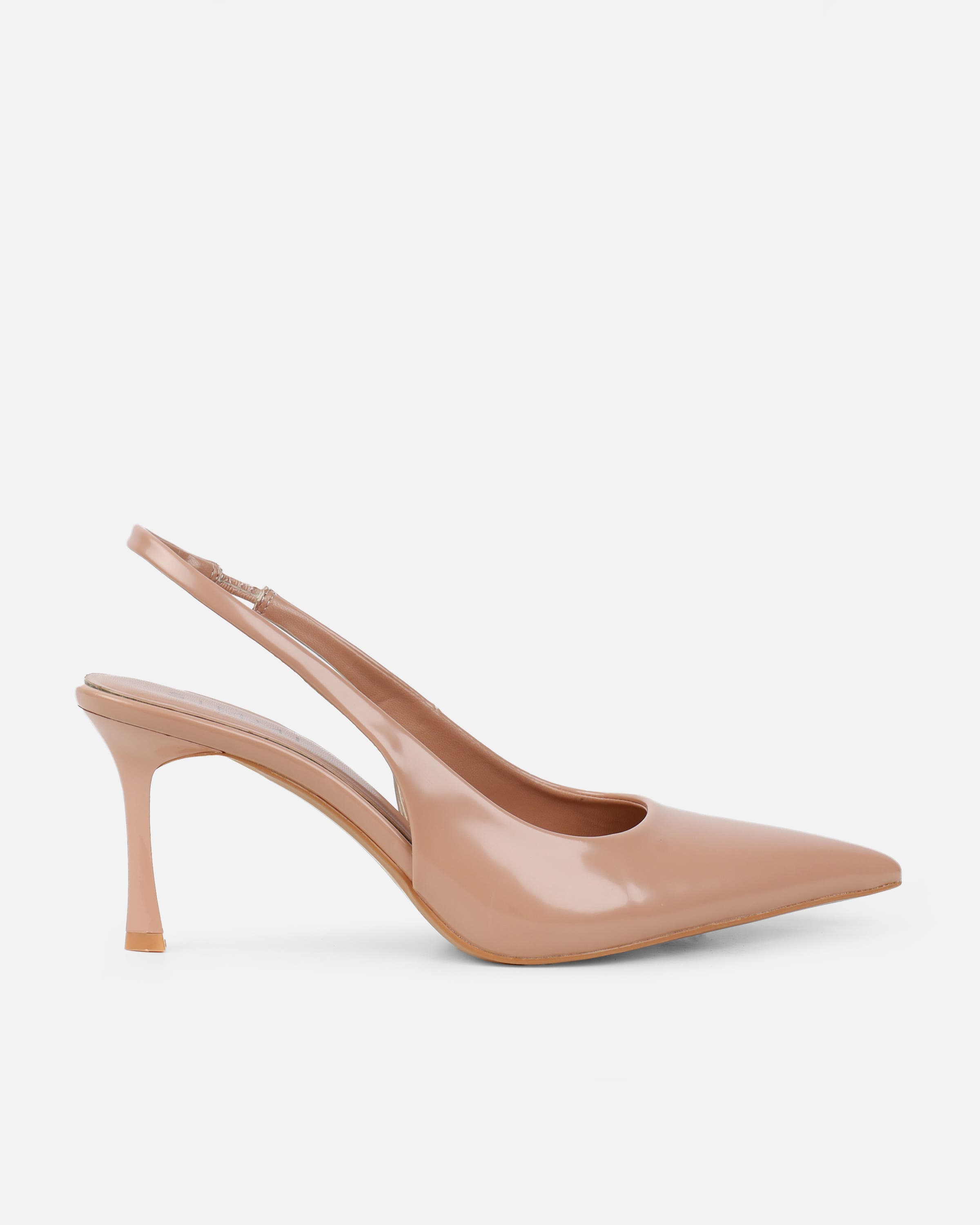 Liorra nude box sling back court shoes | SIMMI London