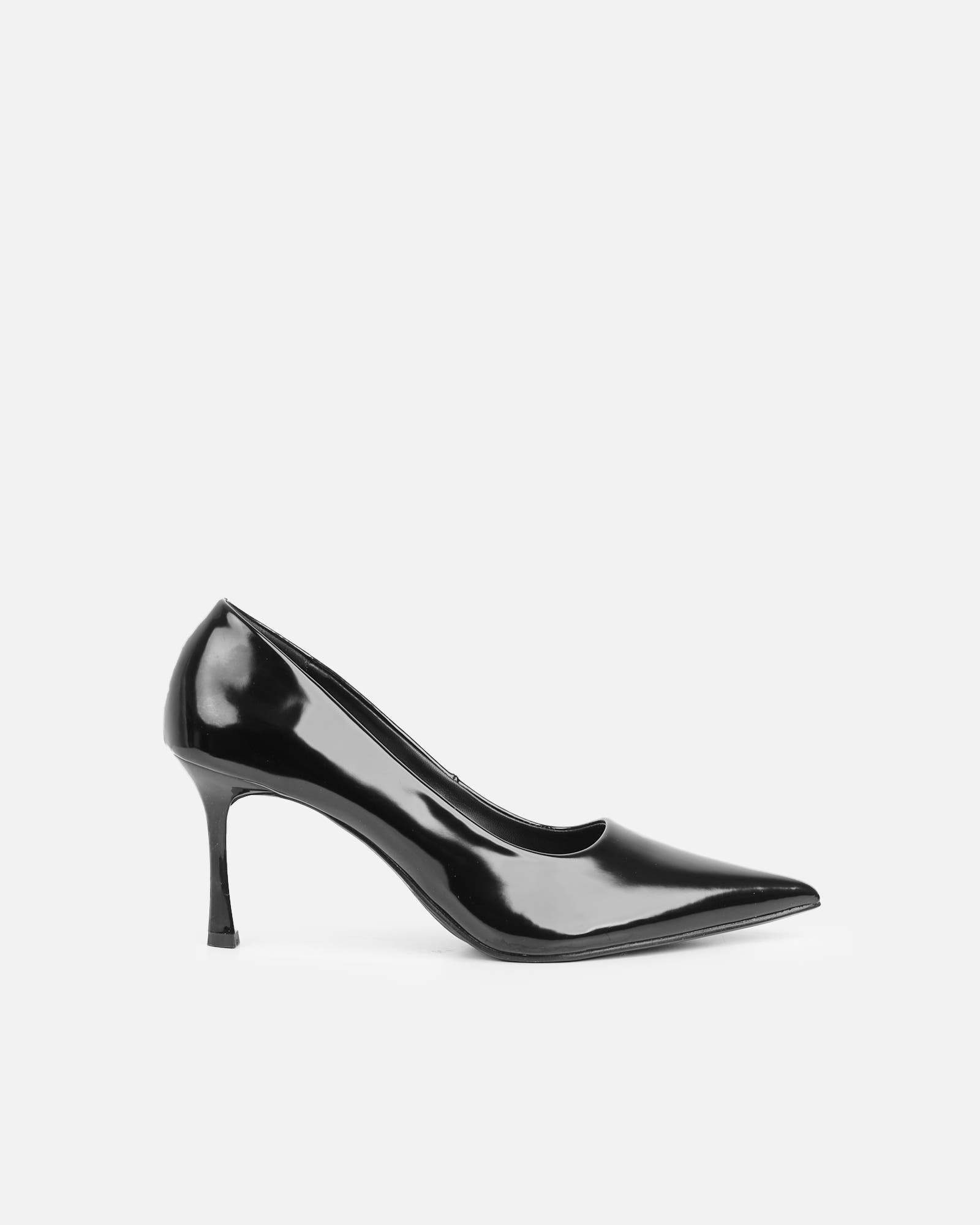 Luka Black Low Heeled Court Shoes | SIMMI London