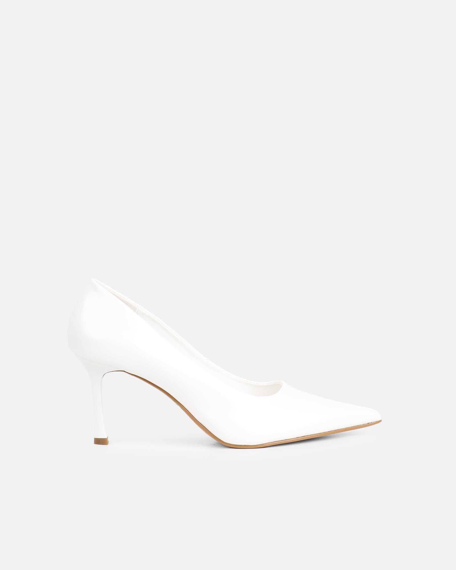 Luka White Low Heeled Court Shoes | SIMMI London