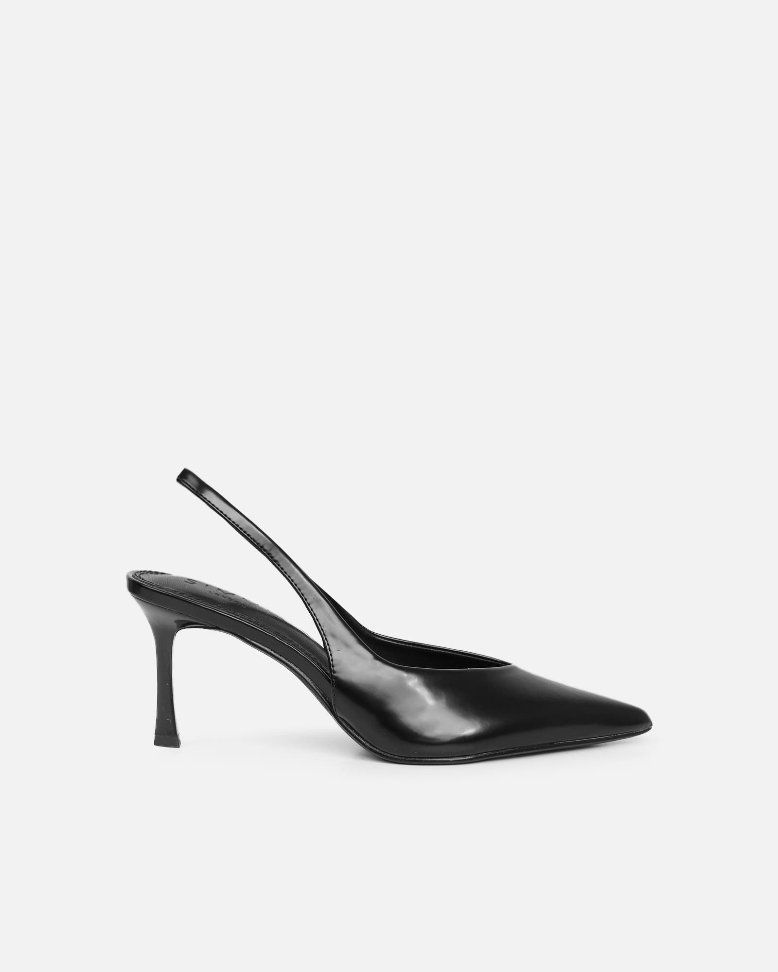 Layana Black Box Slingback Court Shoes | SIMMI London