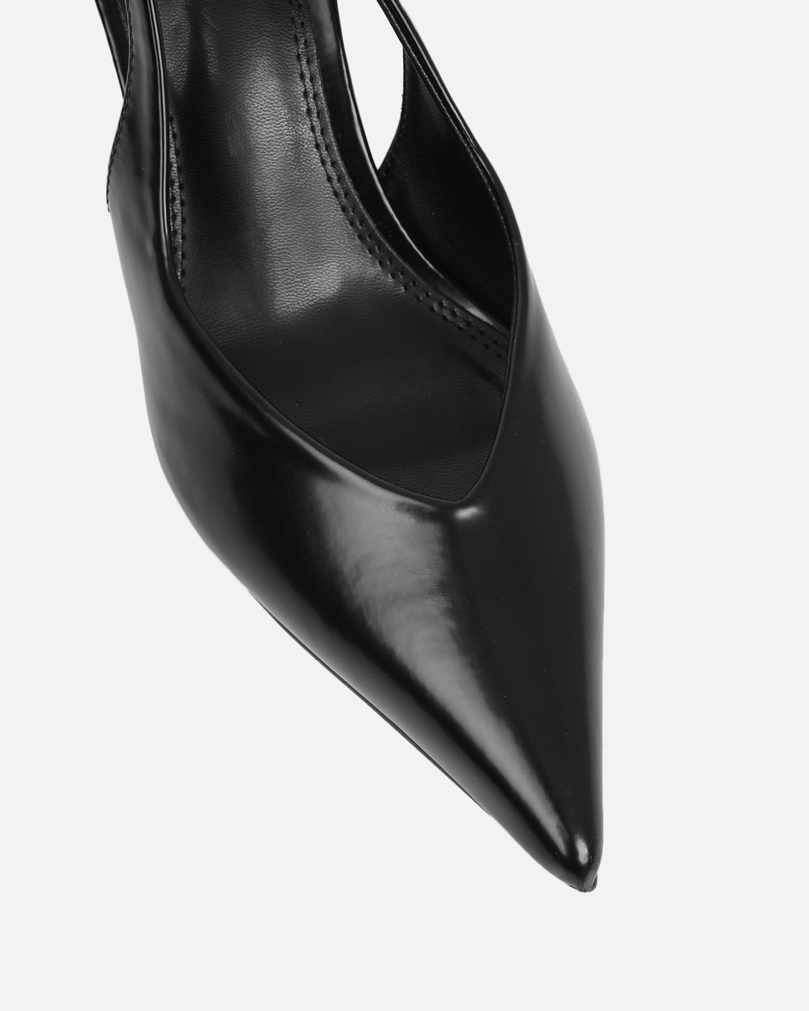 Layana Black Box Slingback Court Shoes | SIMMI London