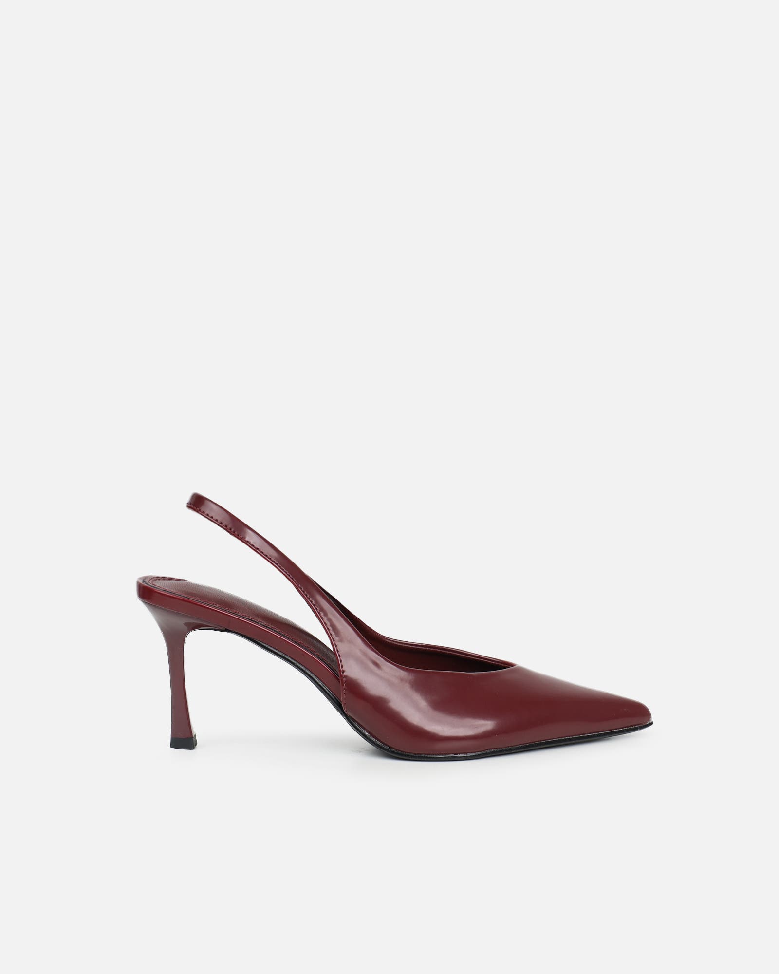 Layana Burgundy Box Slingback Court Shoes | SIMMI London