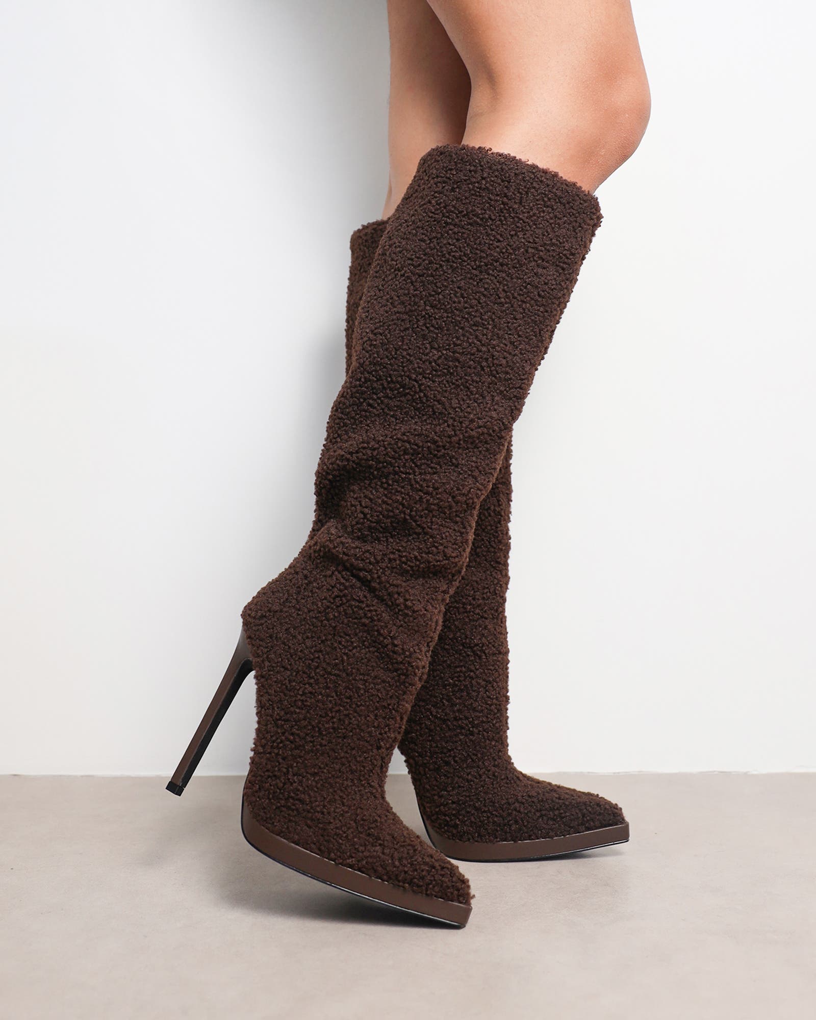 Hamilton Brown Borg Knee Boots | SIMMI London