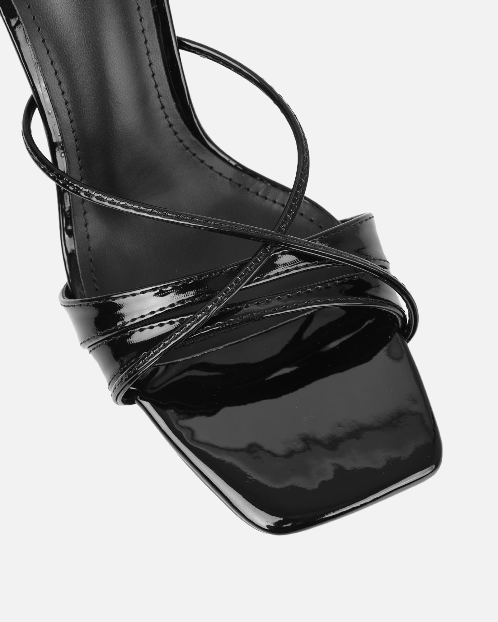 Danique Black Patent Mules | SIMMI London