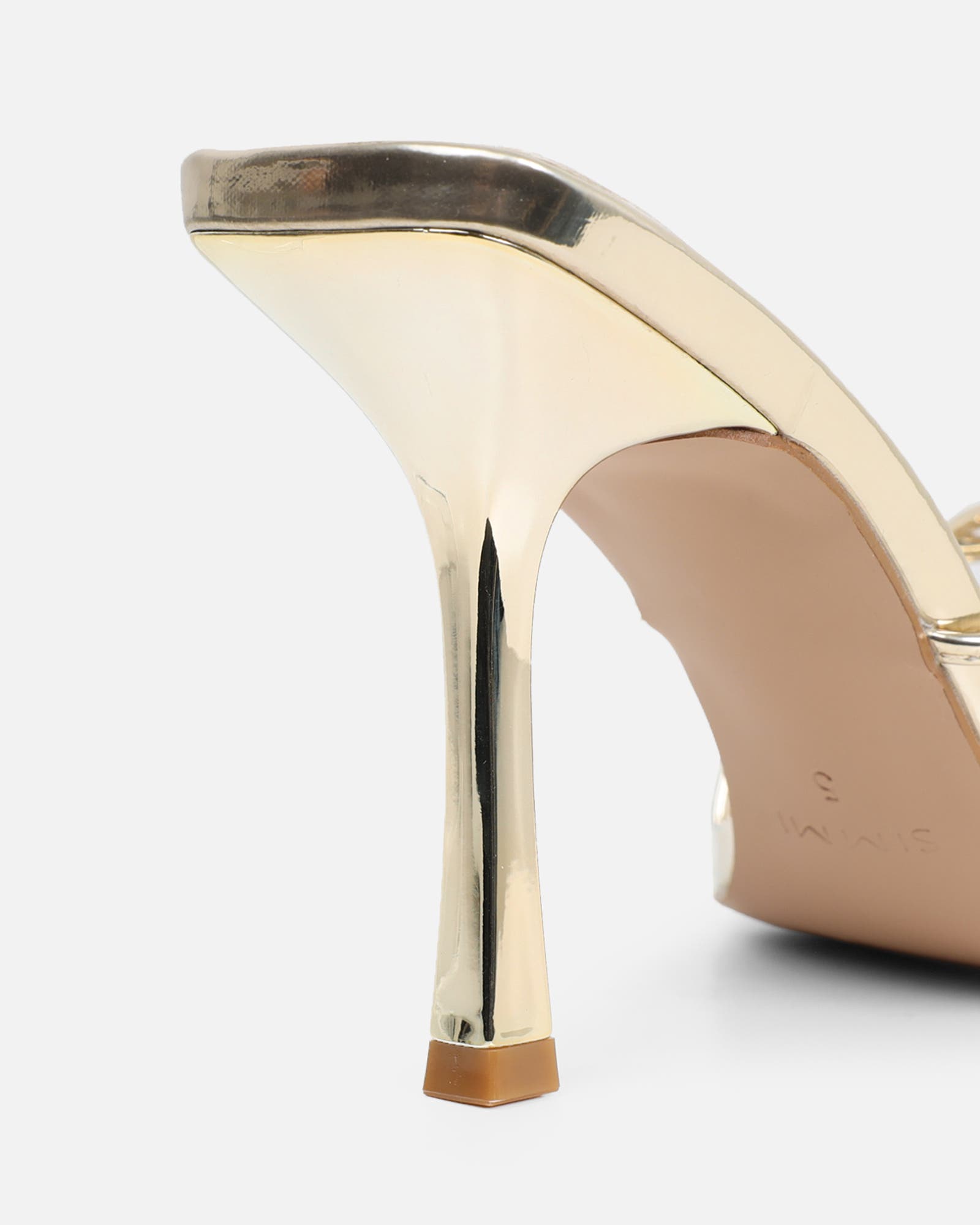 Danique Gold Mirror Mules | SIMMI London
