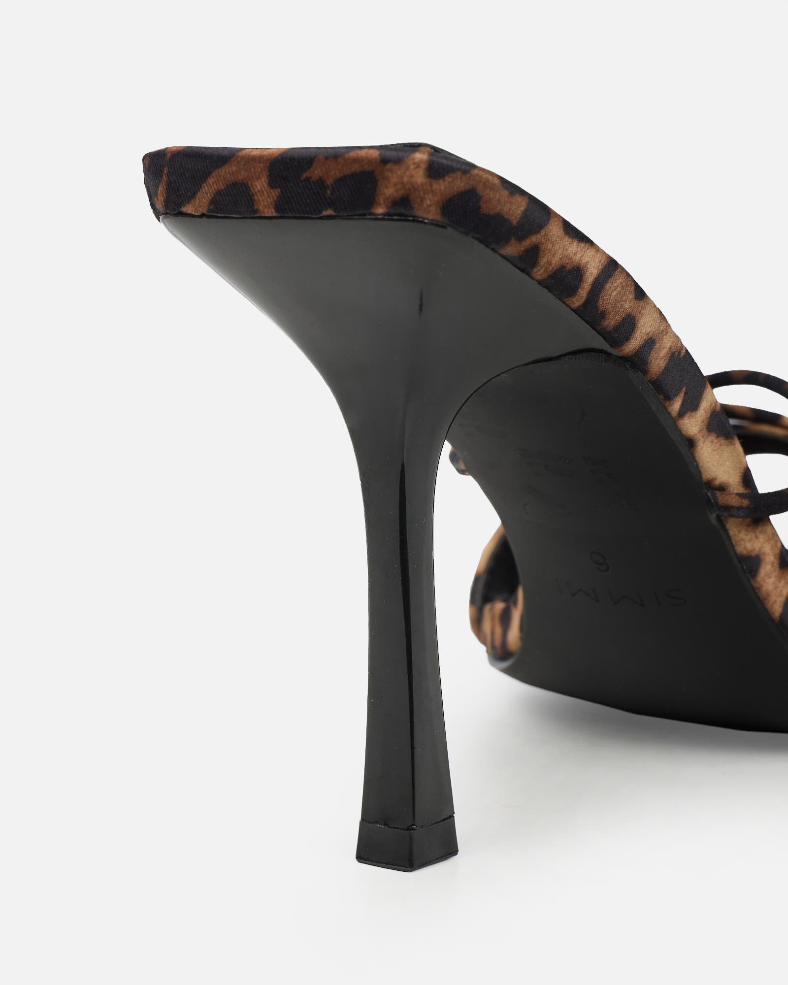 Danique Leopard Print Satin Mules | SIMMI London