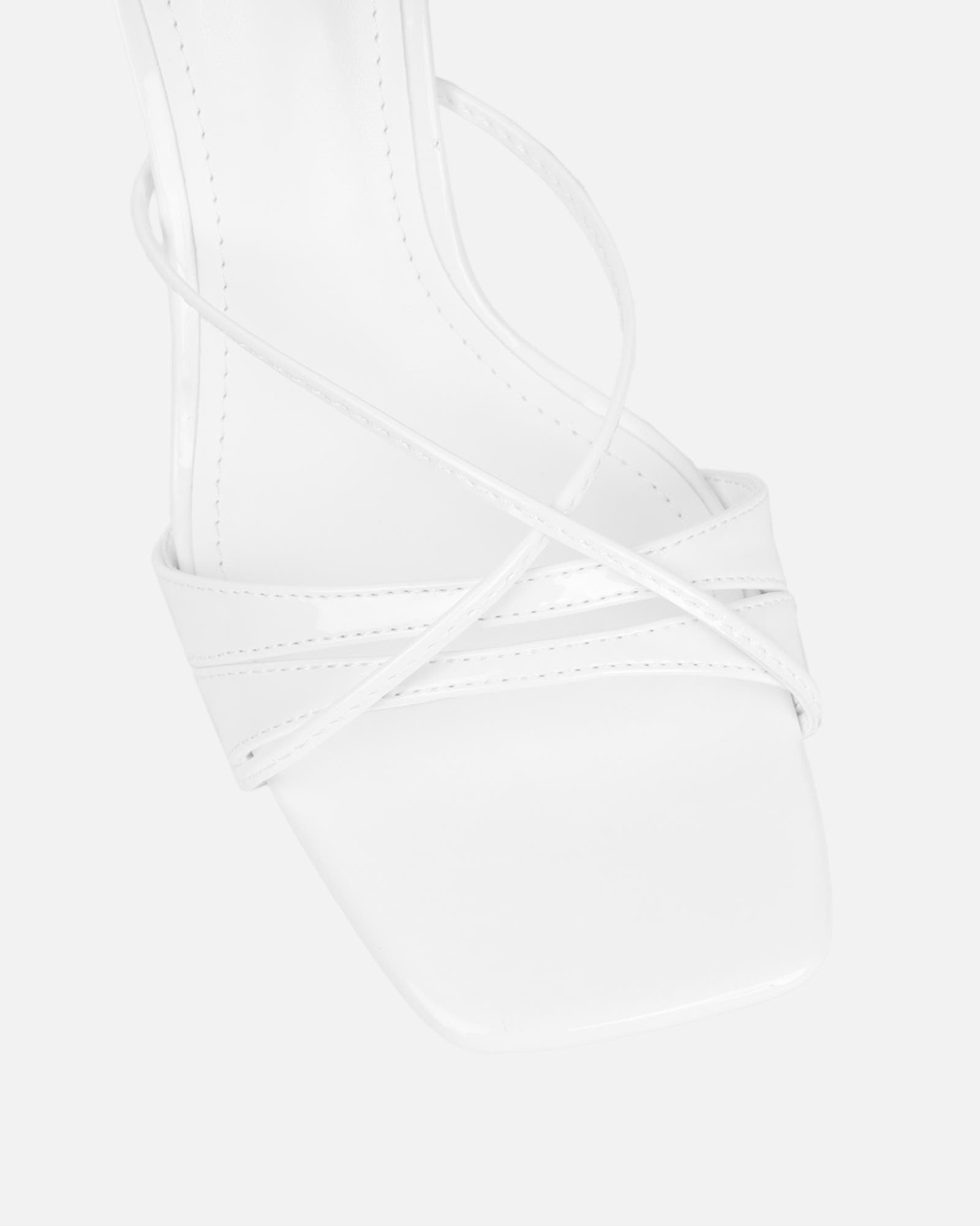 Danique White Patent Mules | SIMMI London
