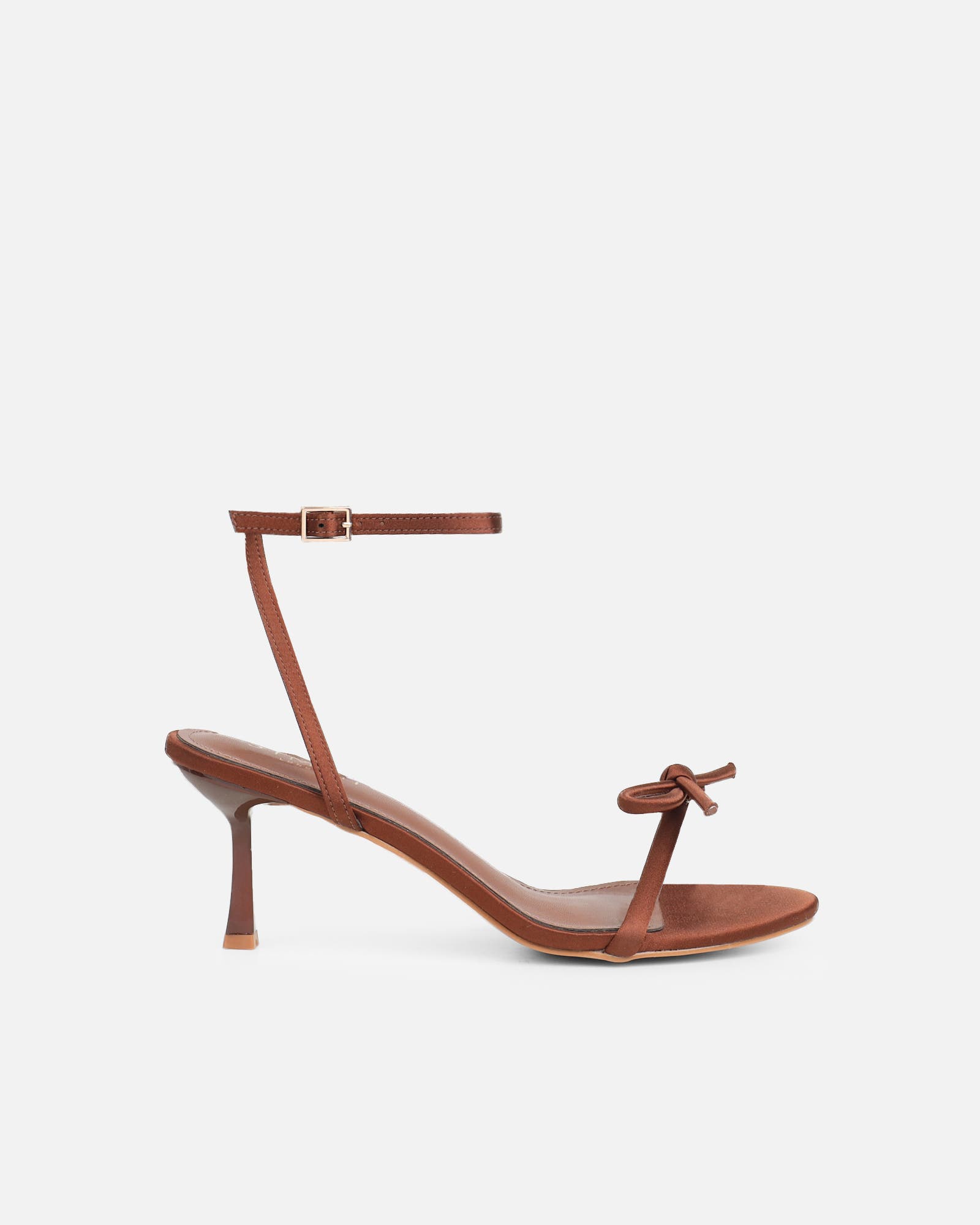 Trina Brown Satin Bow Low Heeled Sandals | SIMMI London