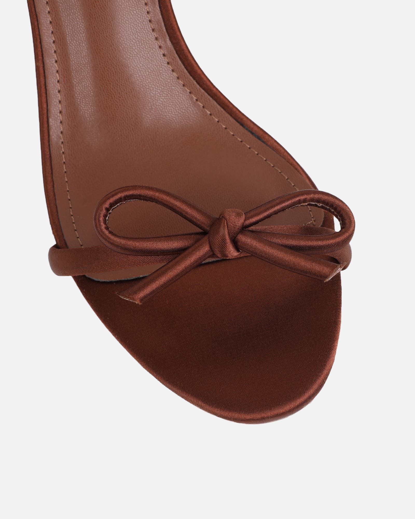 Trina Brown Satin Bow Low Heeled Sandals | SIMMI London
