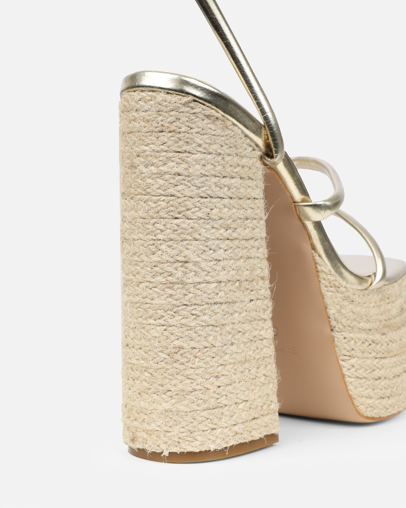 Nadima Gold Metallic pPatform Espadrille Sandals| SIMMI London