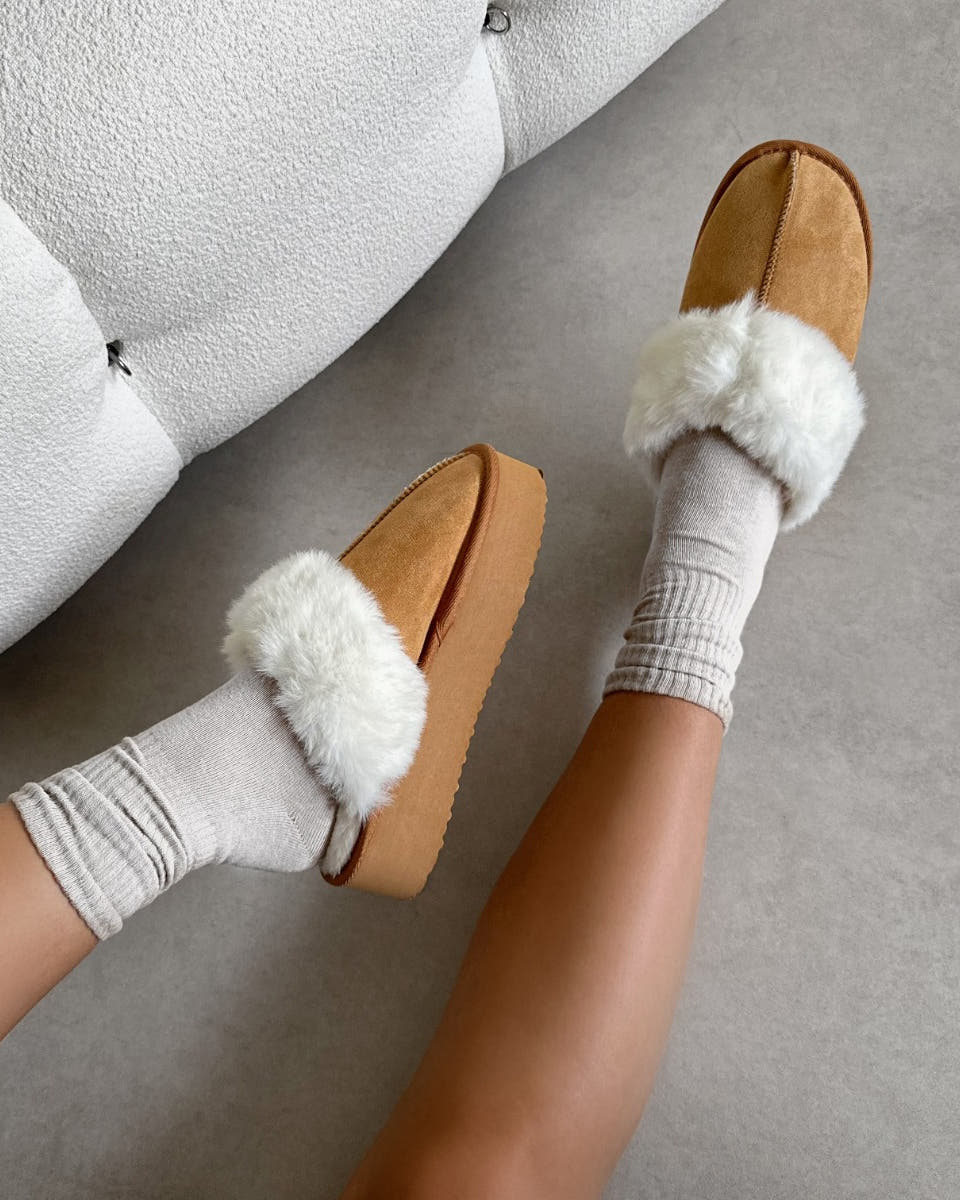 Navy Chestnut Flatform Mules | SIMMI LONDON