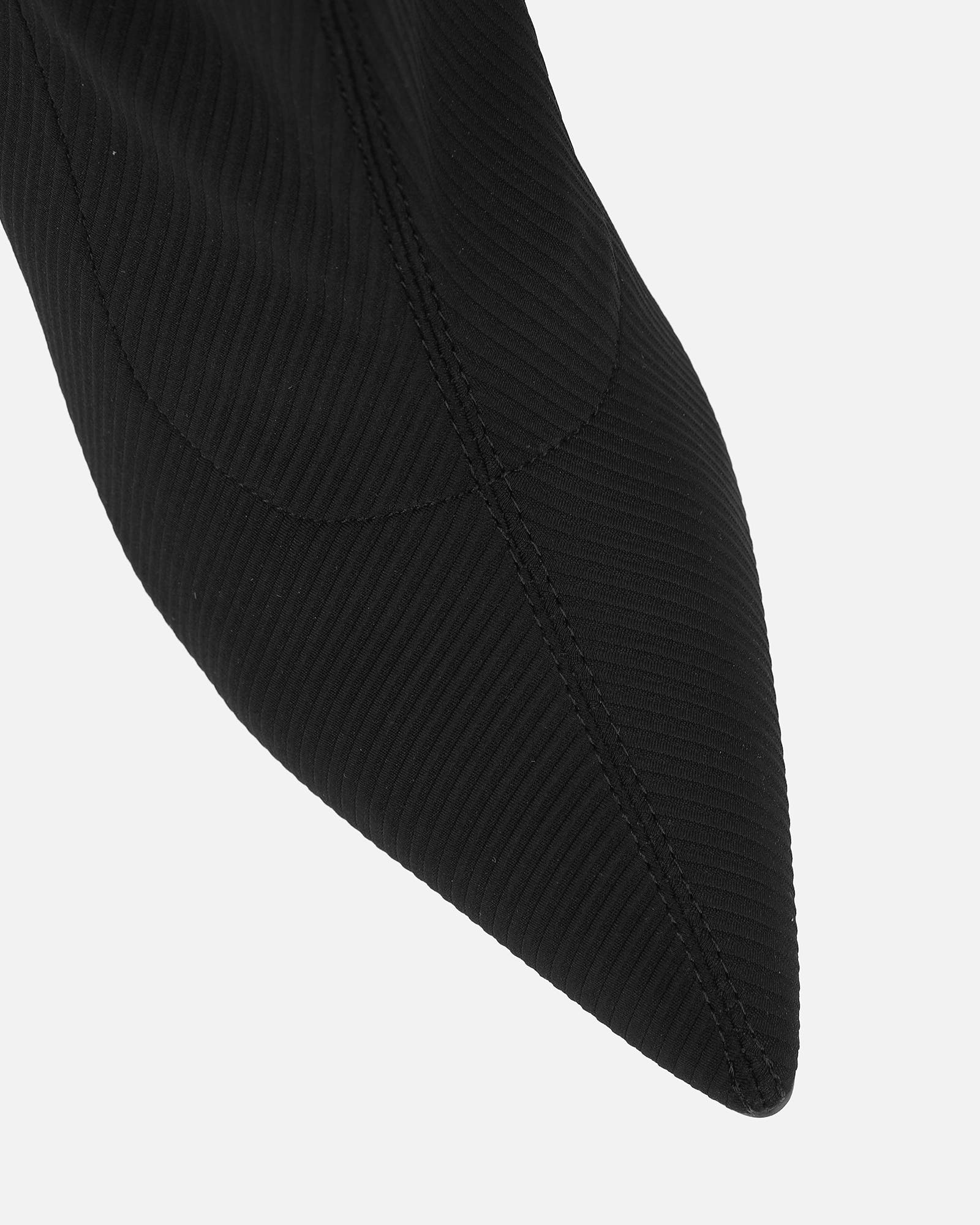 Huntley Black Ribbed Stretch Heeled Boots | SIMMI London