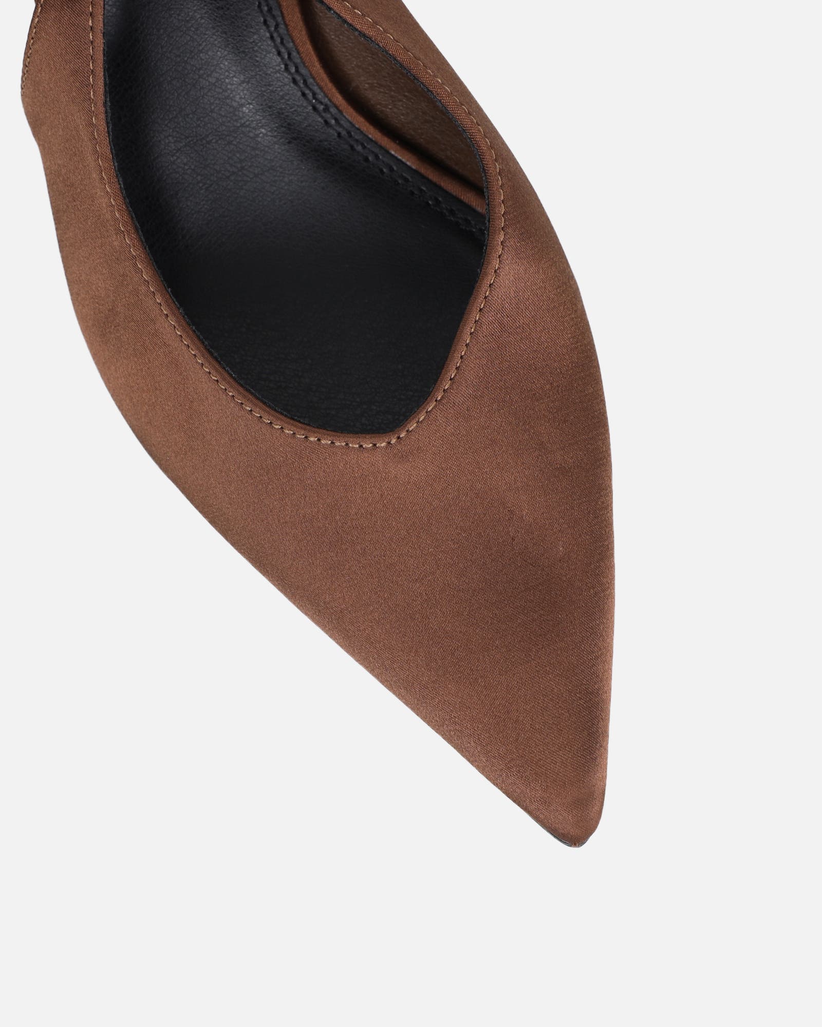 Sonika Brown Satin Strappy Slingback Court Shoes | SIMMI London