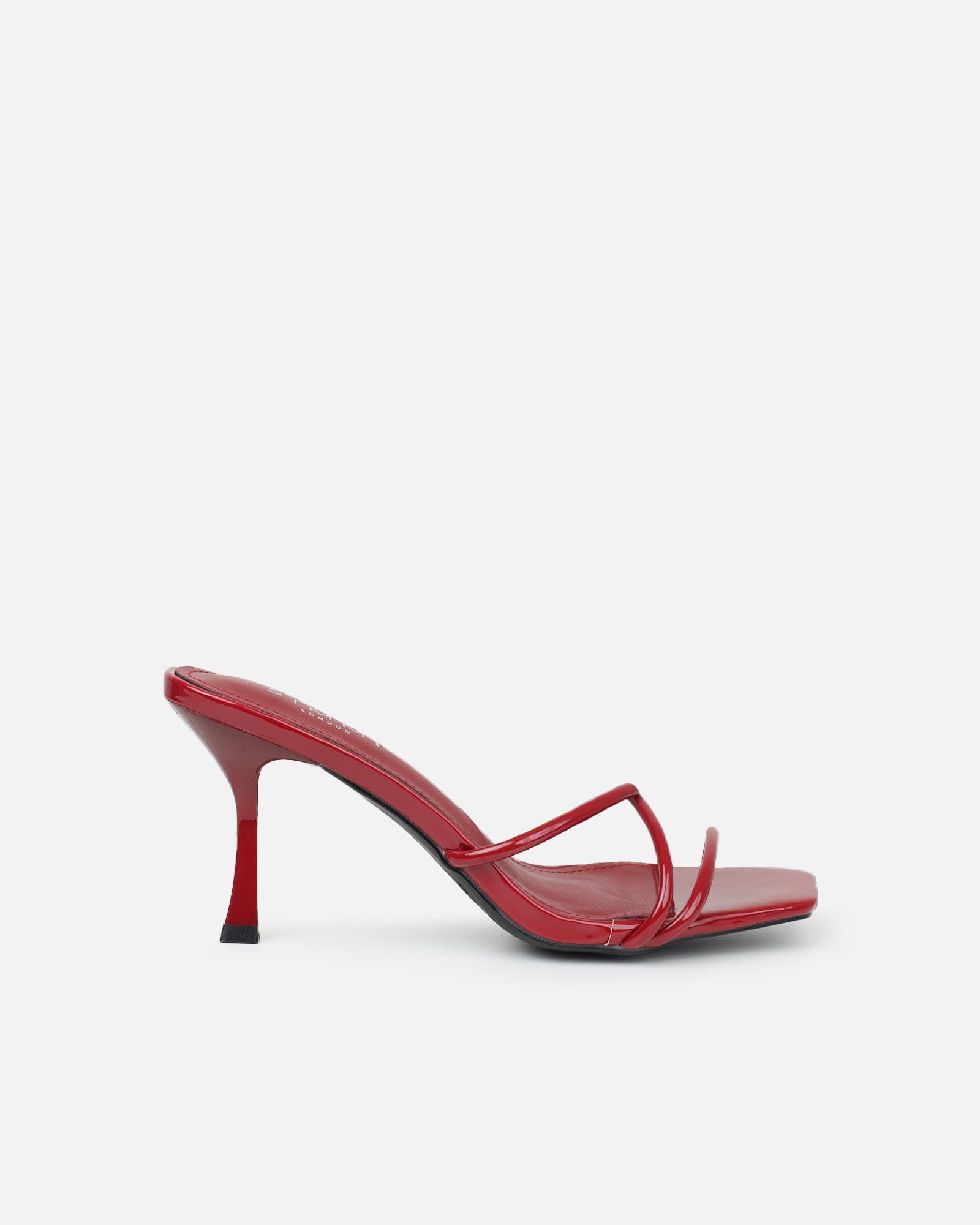Shadee Dark Red Patent Mid Heeled Sandals | SIMMI London