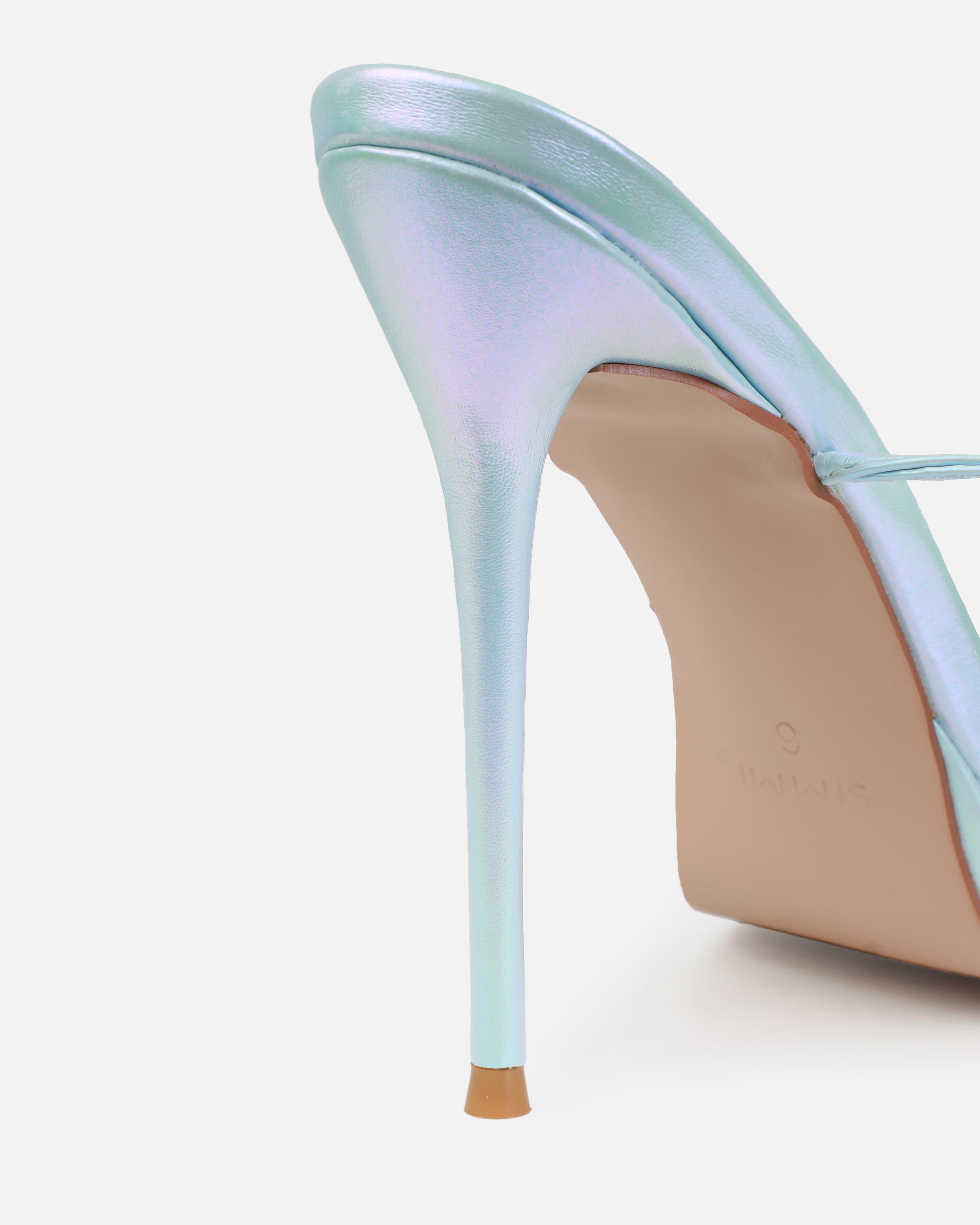 Tasha Ghouri Adia Blue Butterfly Lace Up Heels | SIMMI London