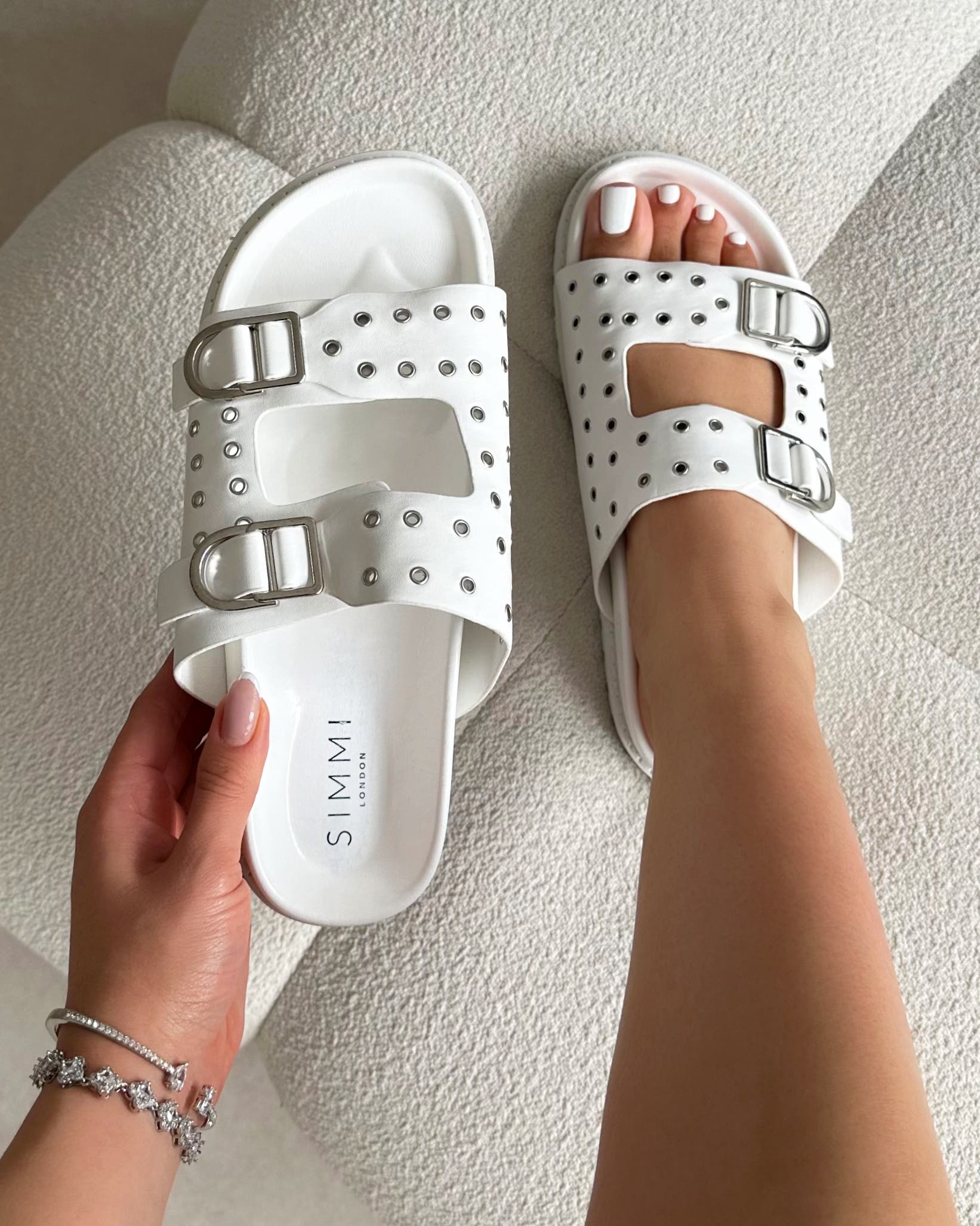 Tabi White Slider Sandals | SIMMI London