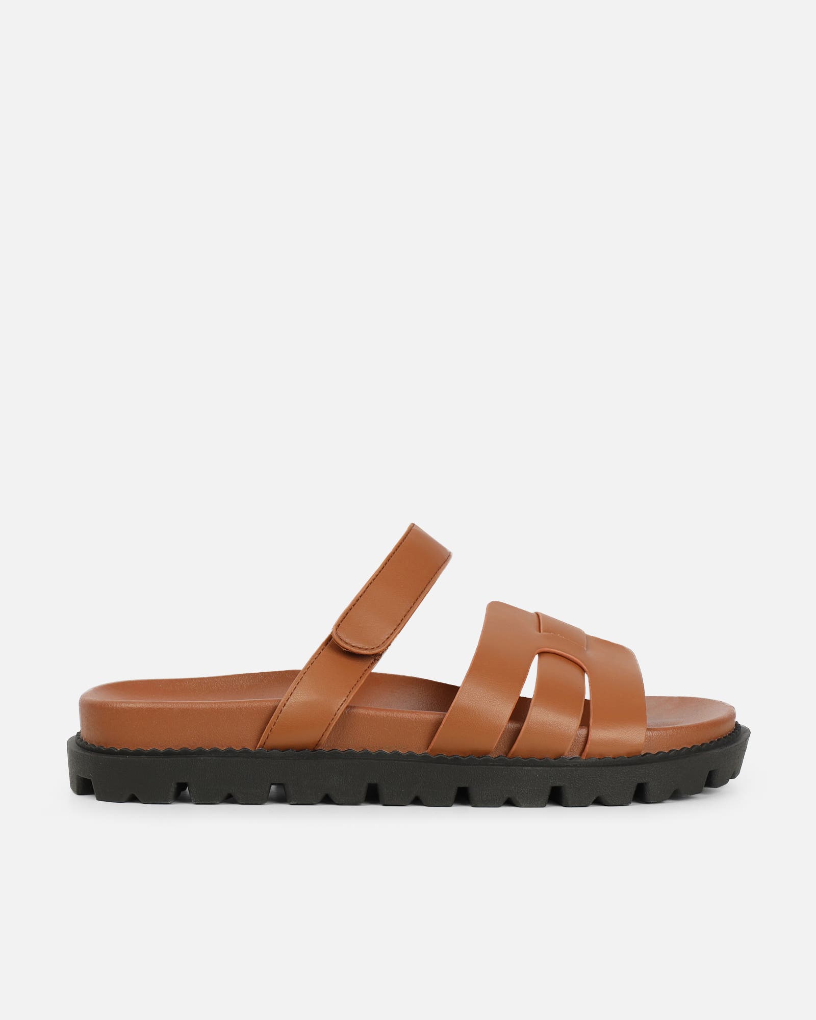 Adelle Tan Chunky Footbed Slides | SIMMI London