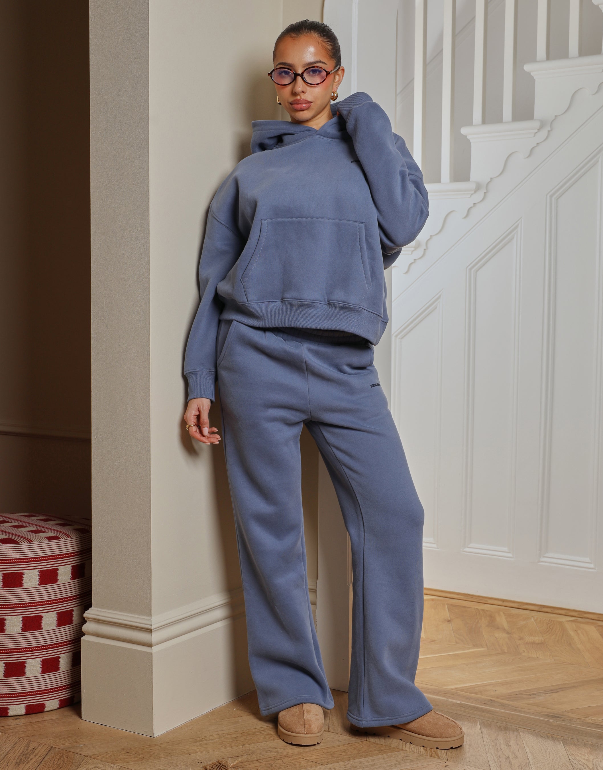 Maddie Simmi Studios Essentials Flared Joggers in Baby Blue | SIMMI London