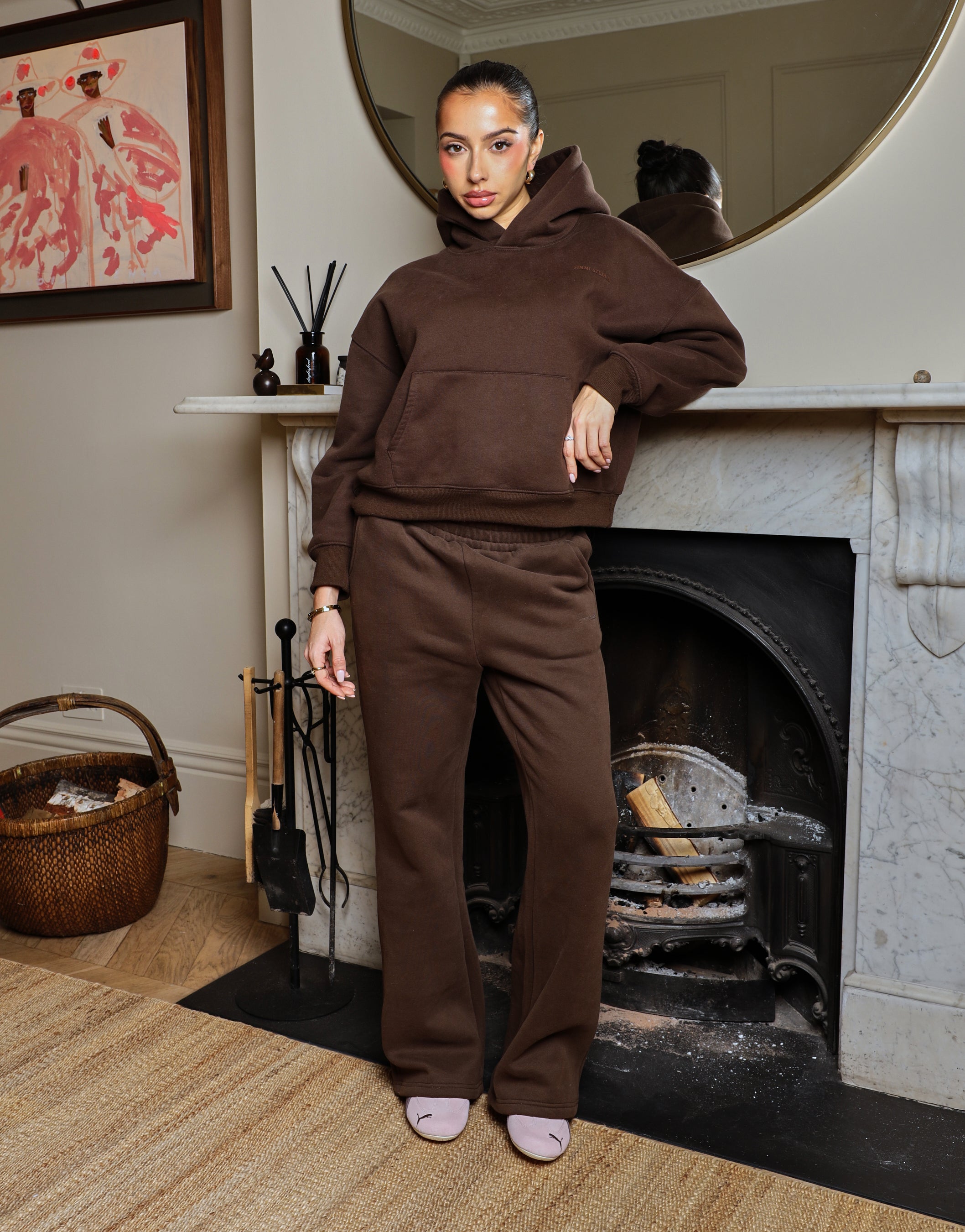 Maeve Essentials Hoodie in Chestnut | SIMMI London