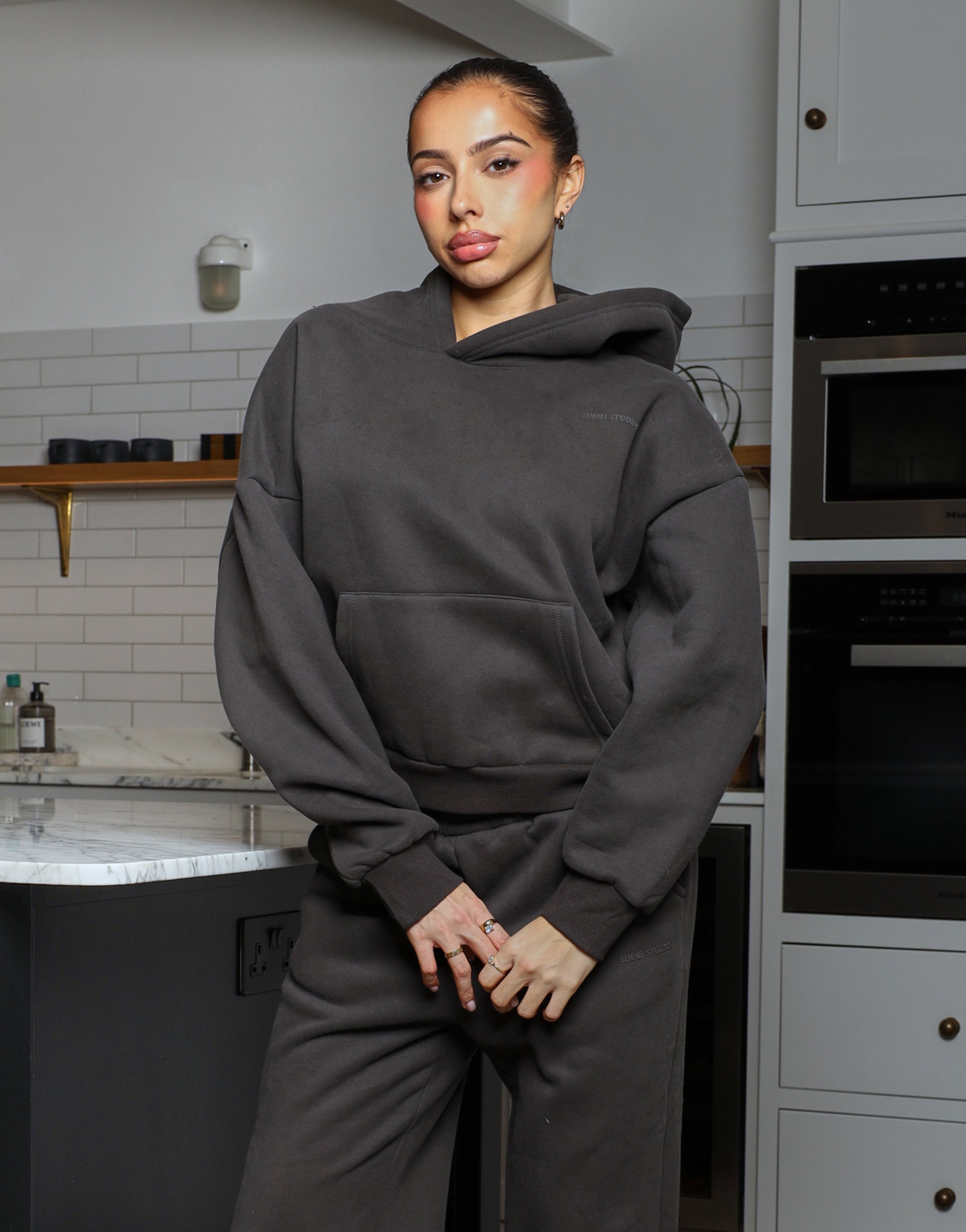 Maisy Simmi Studios Essentials Hoodie in Dark Grey | SIMMI London
