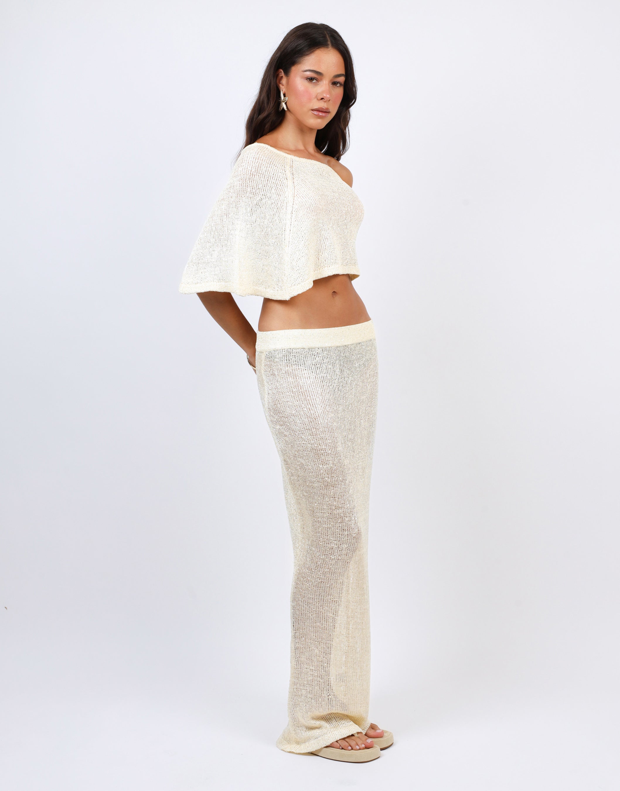 Toulon Sequin Drape Beach Top | SIMMI London