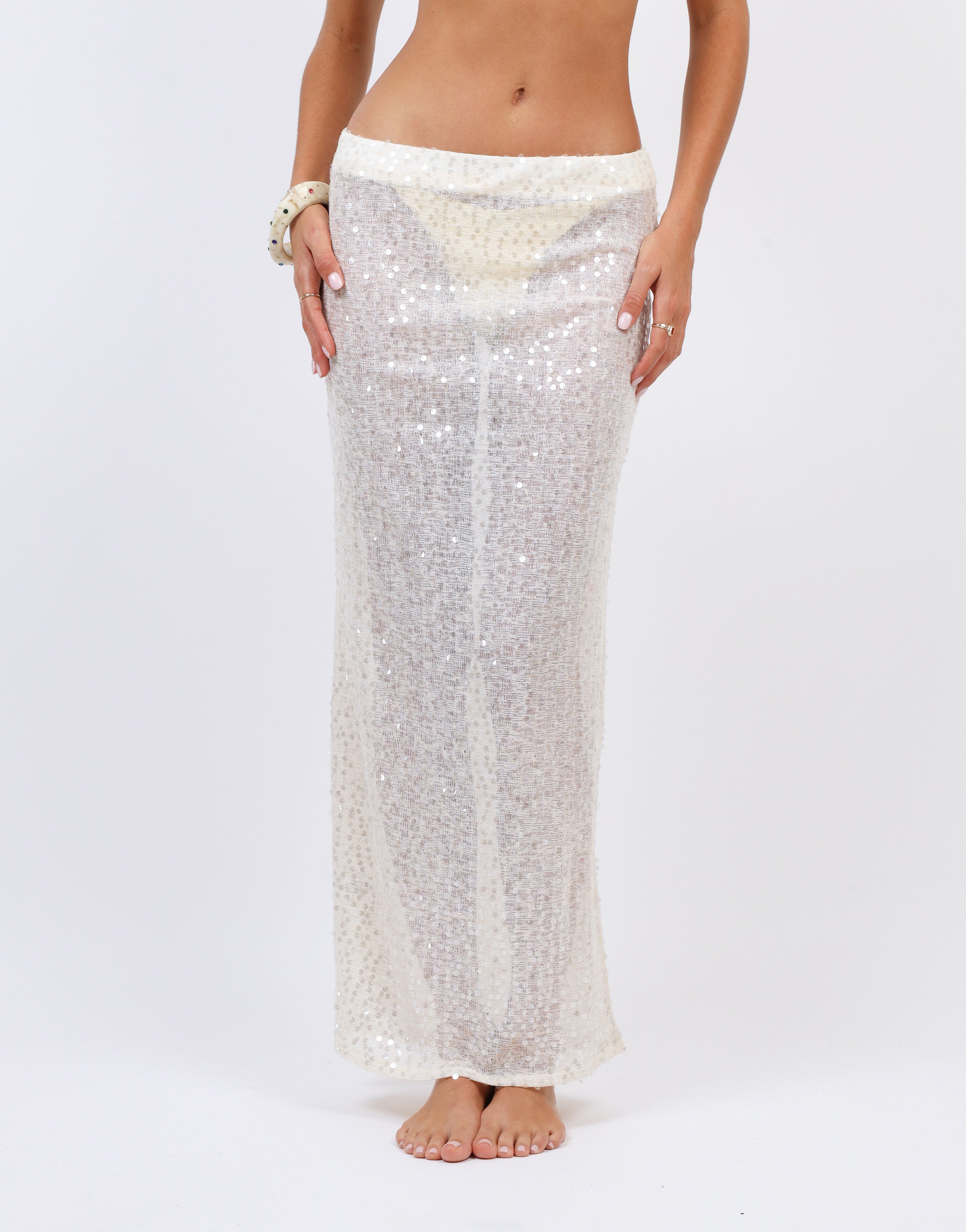 Solara Sequin Maxi Beach Skirt | SIMMI London