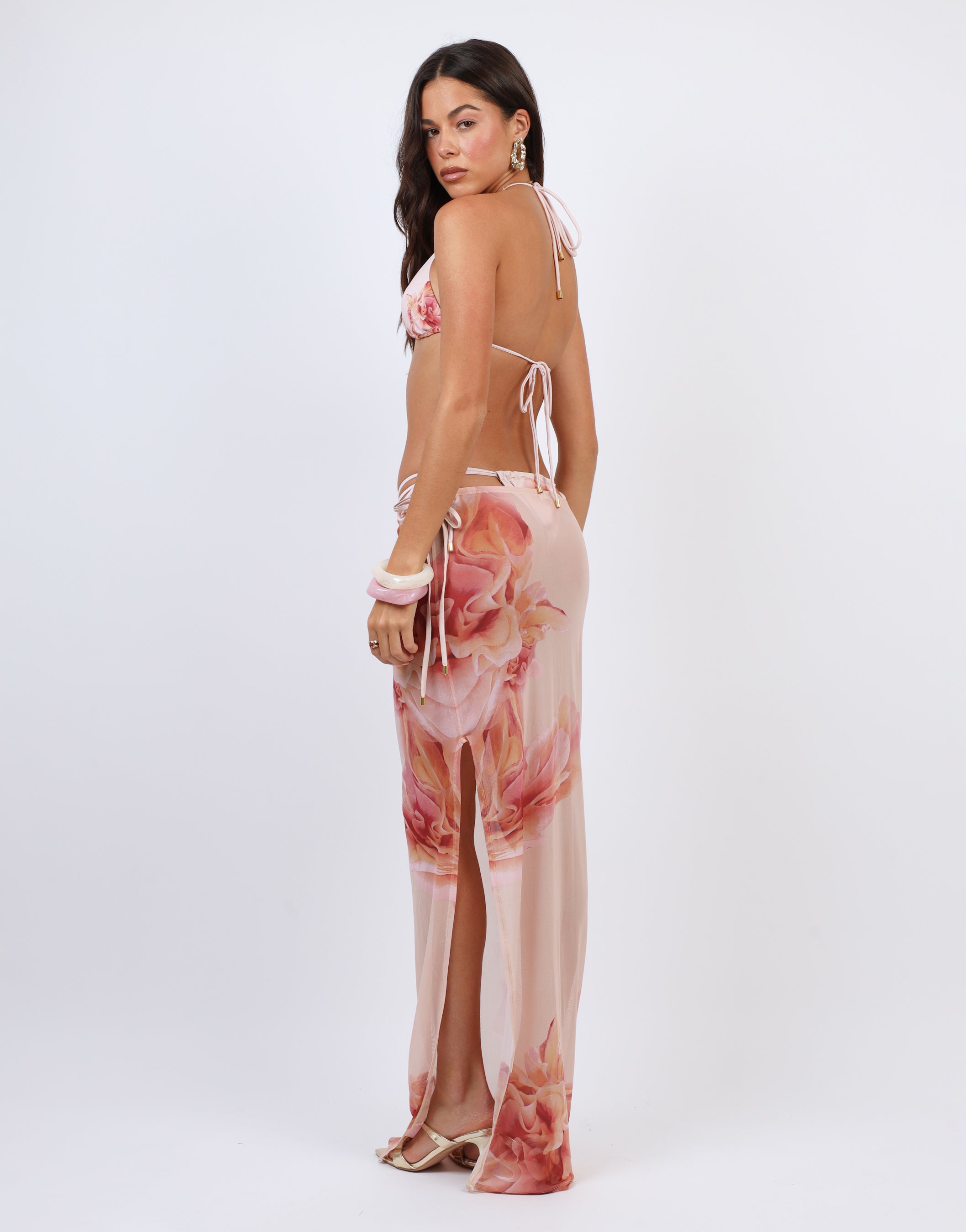 Hawaii Floral Print Mesh Maxi | SIMMI London