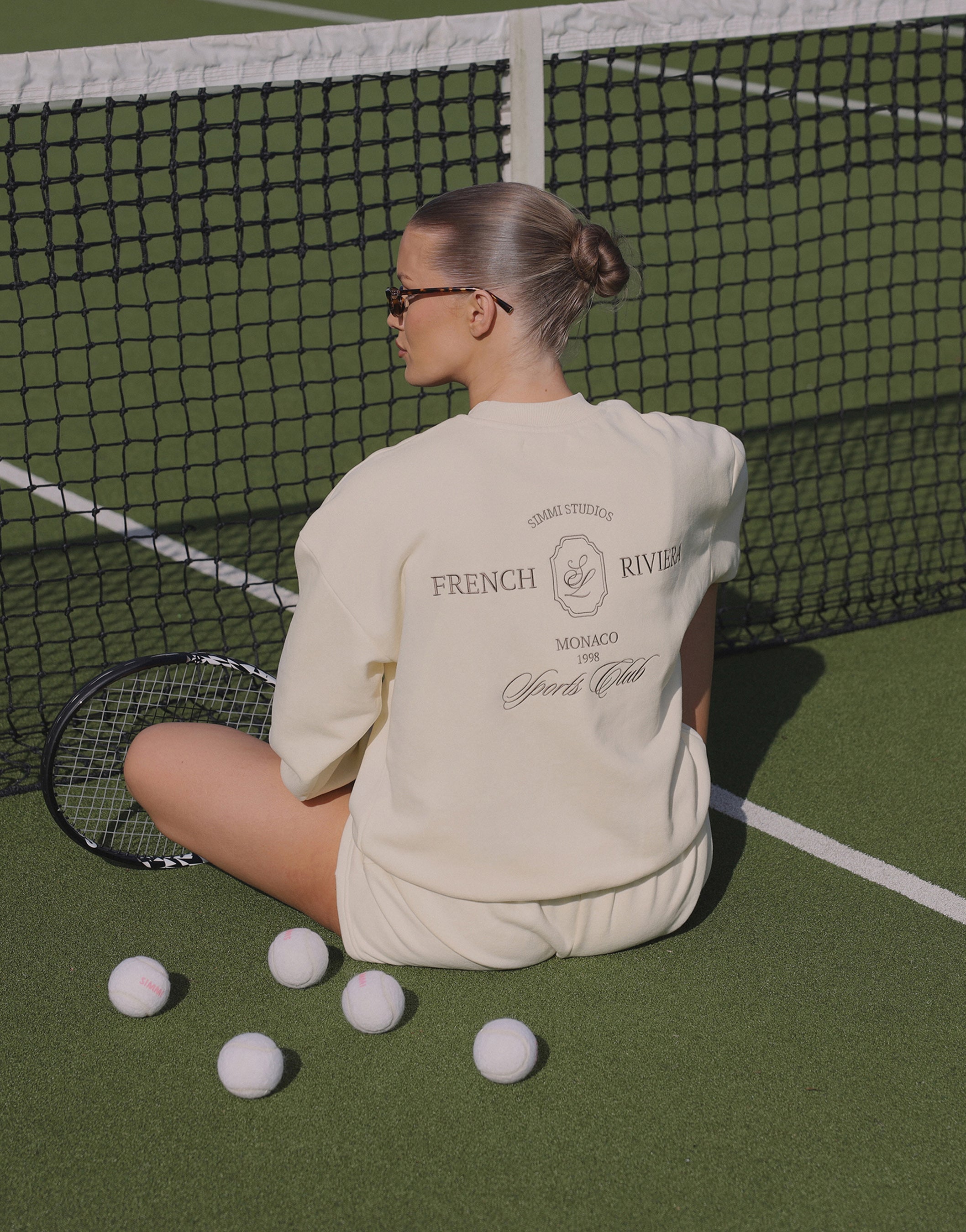 Cove Simmi Studios Embroidered Logo Sweatshirt In Cream | SIMMI Studios 