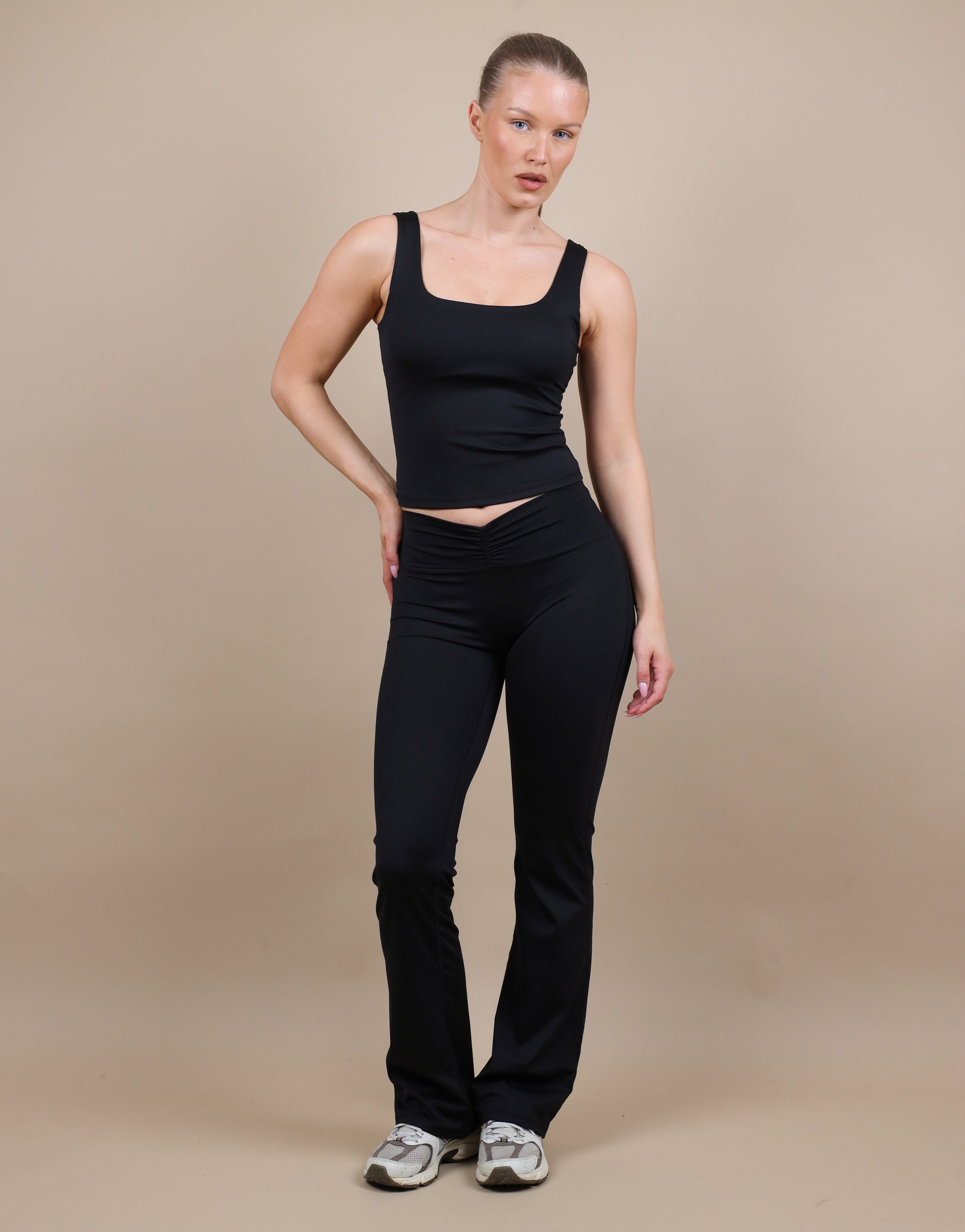 Cleo Ruched Front Flared Leggings | SIMMI London