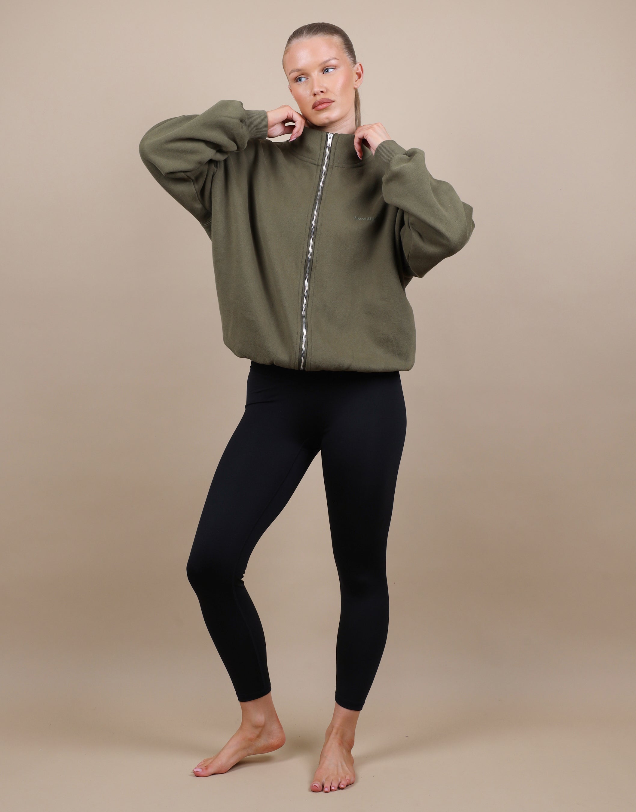 Bronte Simmi Studios Zip Through Funnel Neck Sweatshirt  | SIMMI London