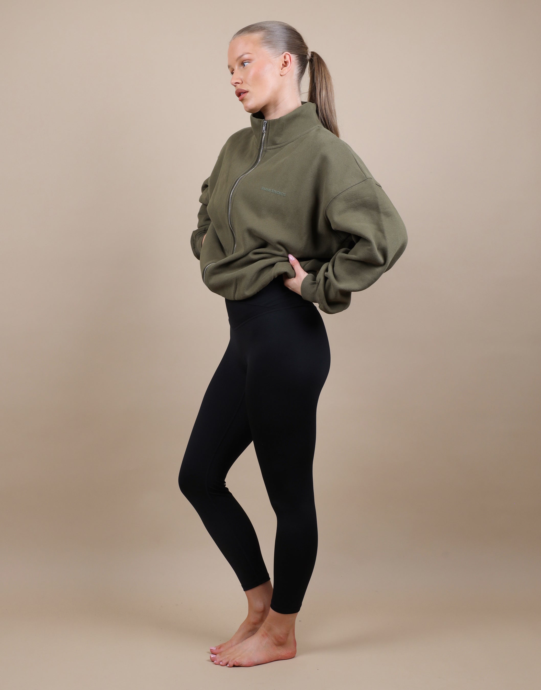 Bronte Simmi Studios Zip Through Funnel Neck Sweatshirt  | SIMMI London