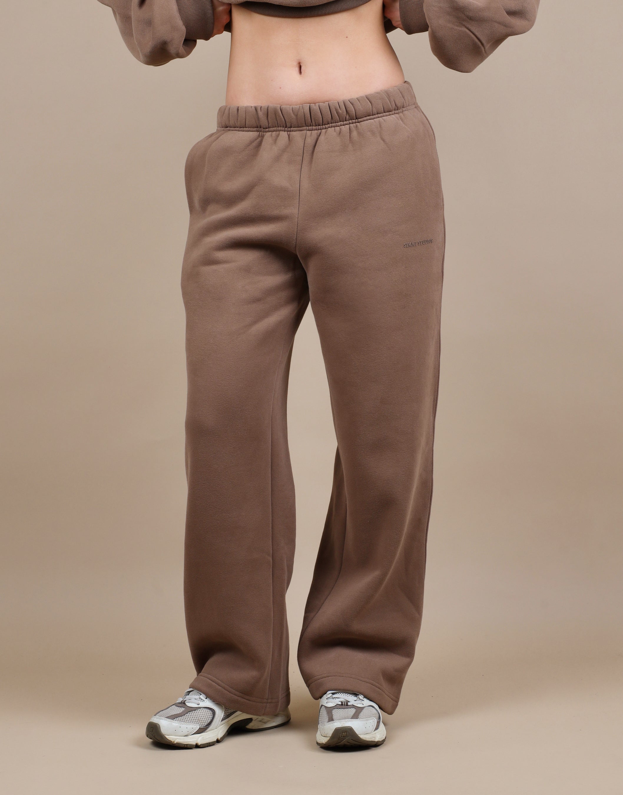 Demi Straight Leg Joggers In Mocha | SIMMI London