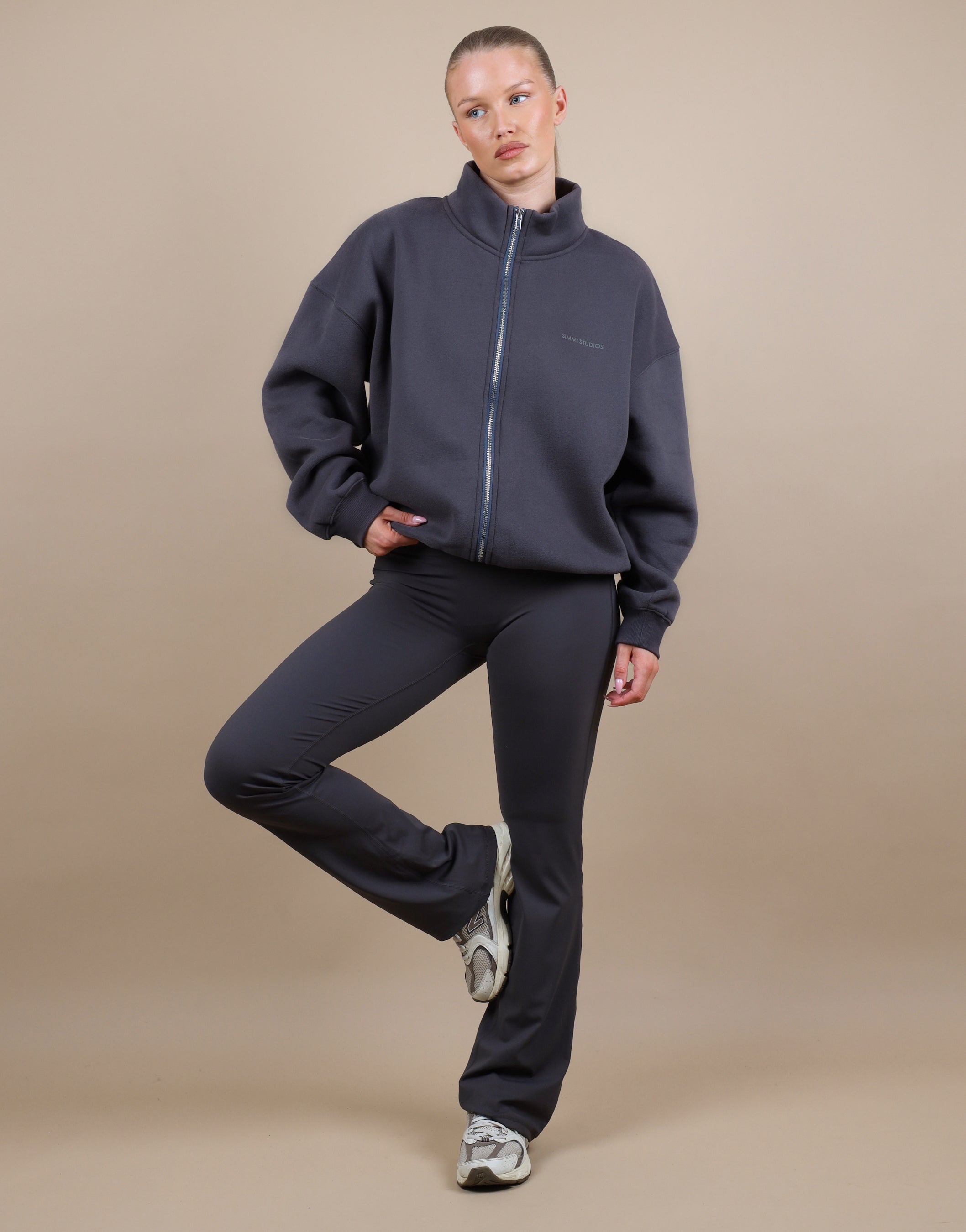Bronte Simmi Studios Zip Through Funnel Neck Sweatshirt | SIMMI London