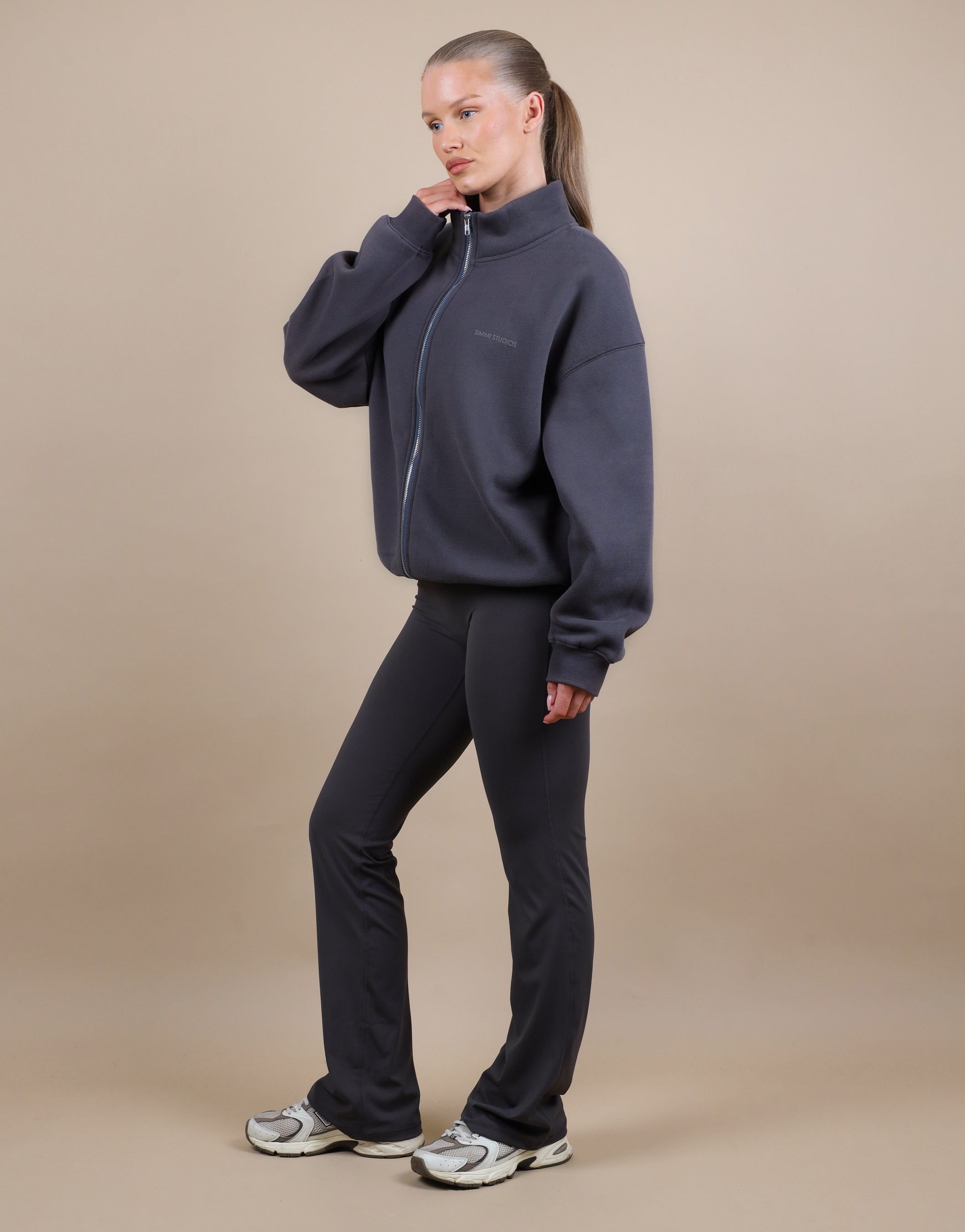 Bronte Simmi Studios Zip Through Funnel Neck Sweatshirt | SIMMI London