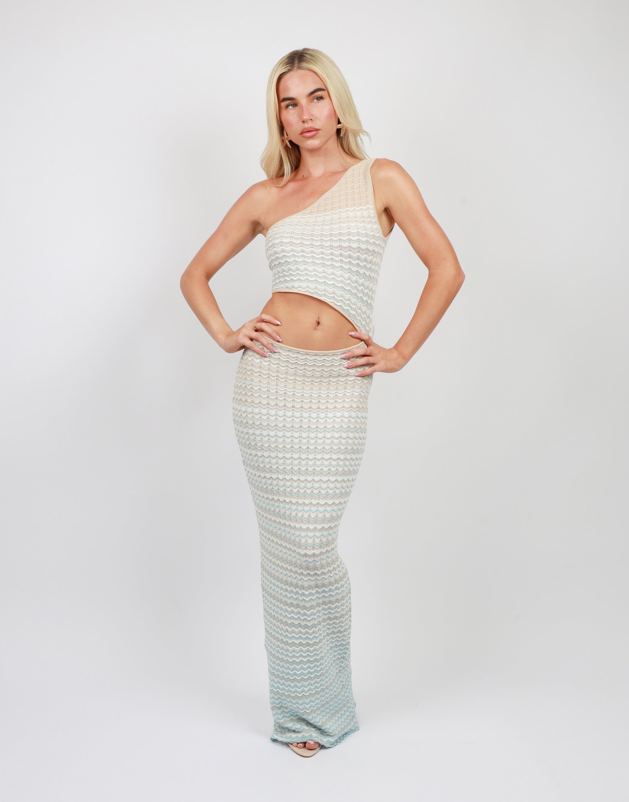 Thalia Cut out Maxi Dress In Light Blue | SIMMI London