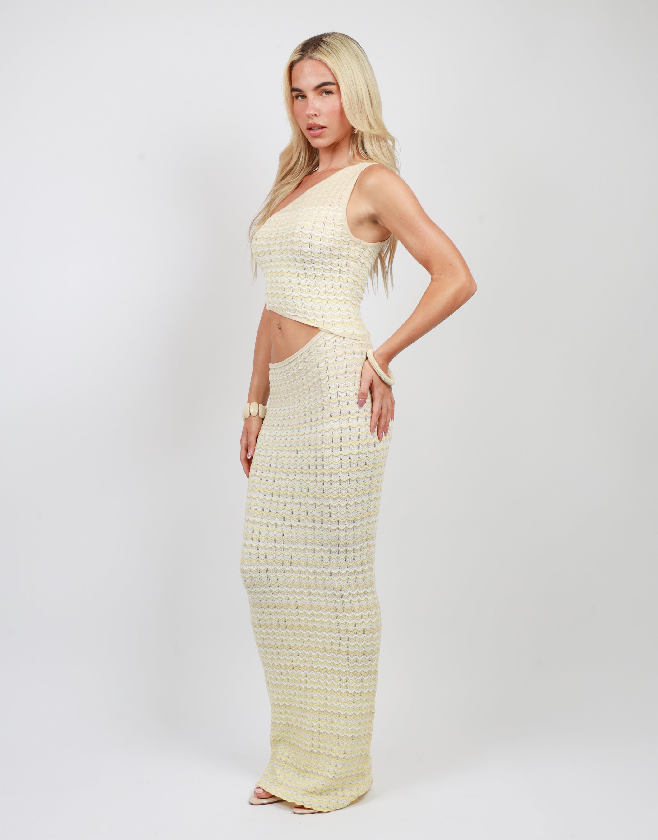Thalia Cut Out Maxi Dress In Yellow | SIMMI London