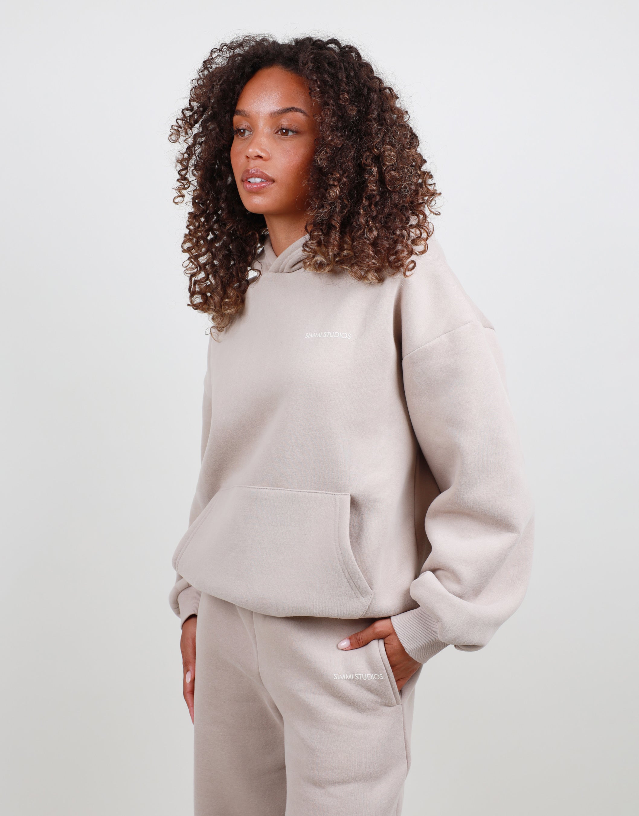 Solene Oversized Hoodie in Stone