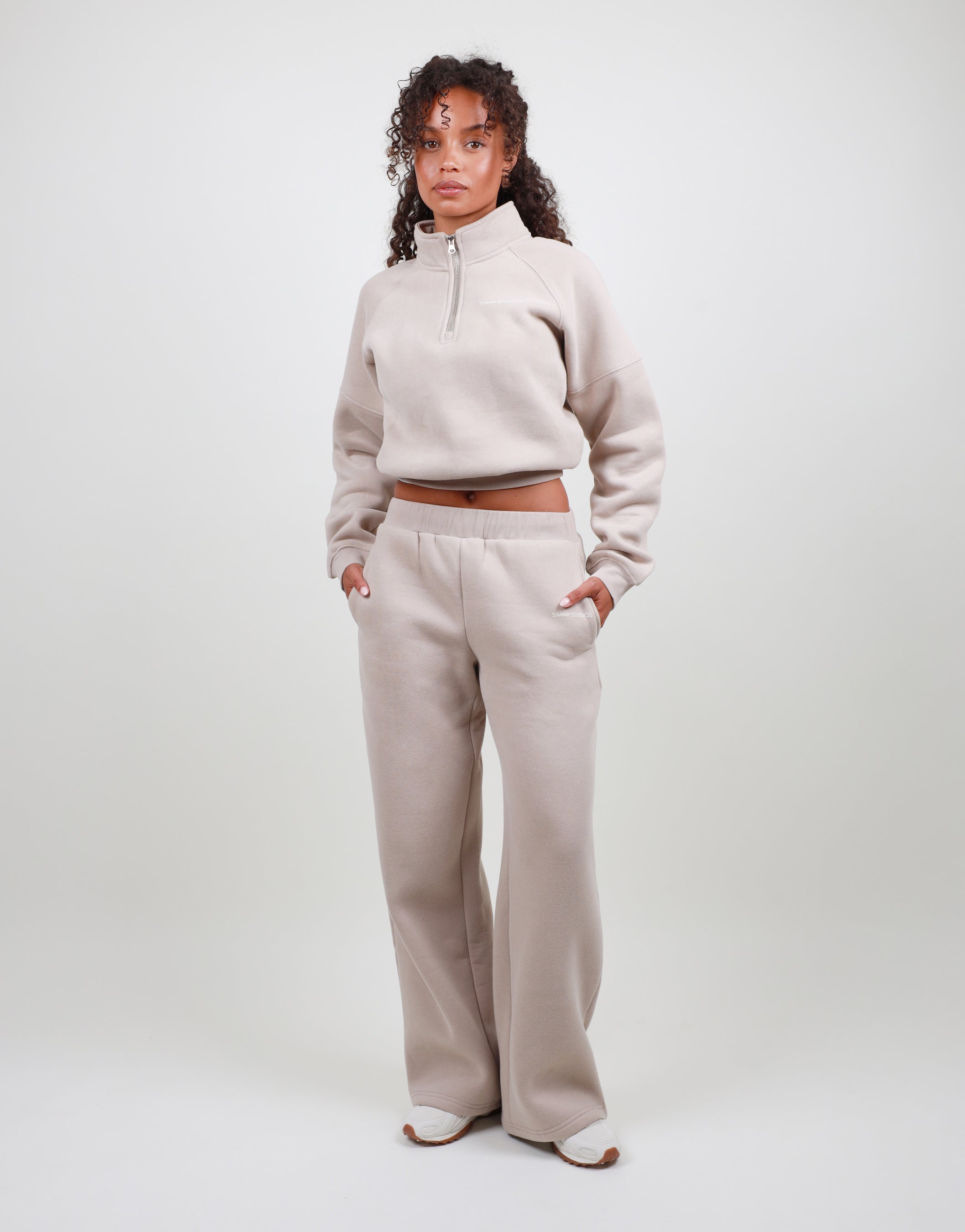 Romilly Straight Leg Joggers in Stone