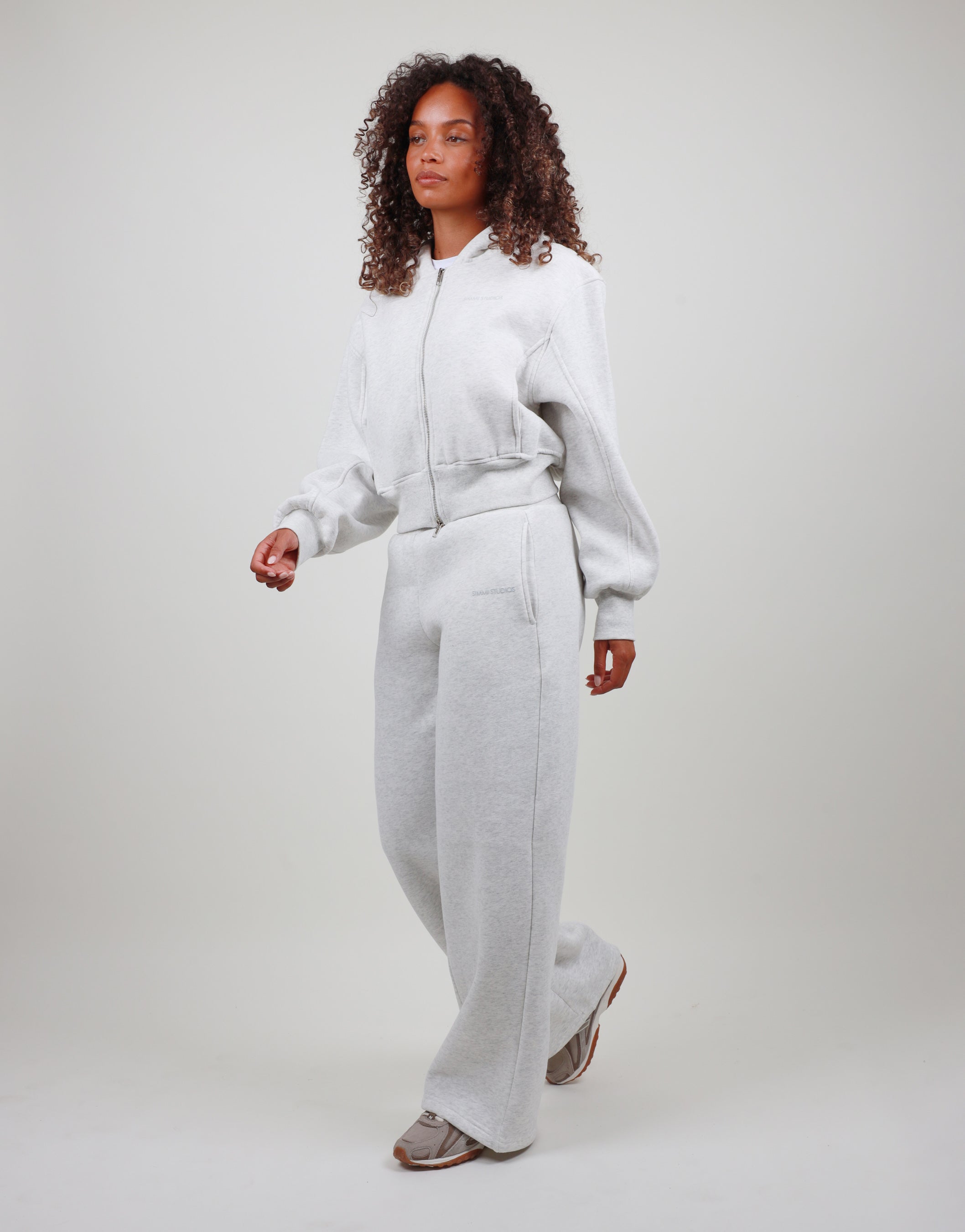 Romilly Straight Leg Joggers in White Marl