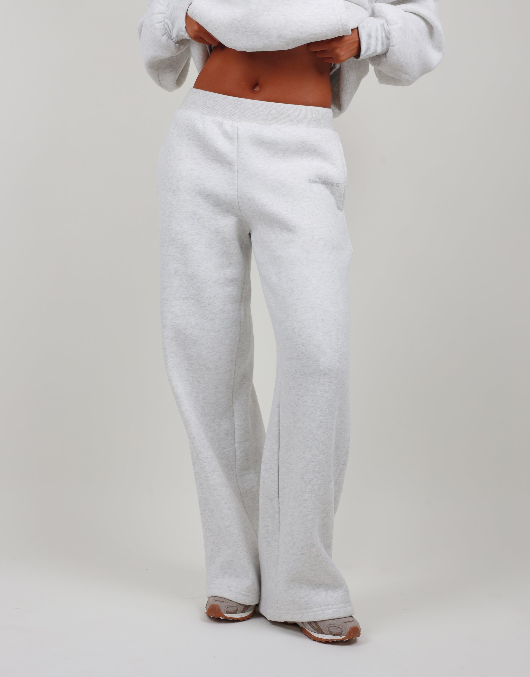 Romilly Straight Leg Joggers in White Marl