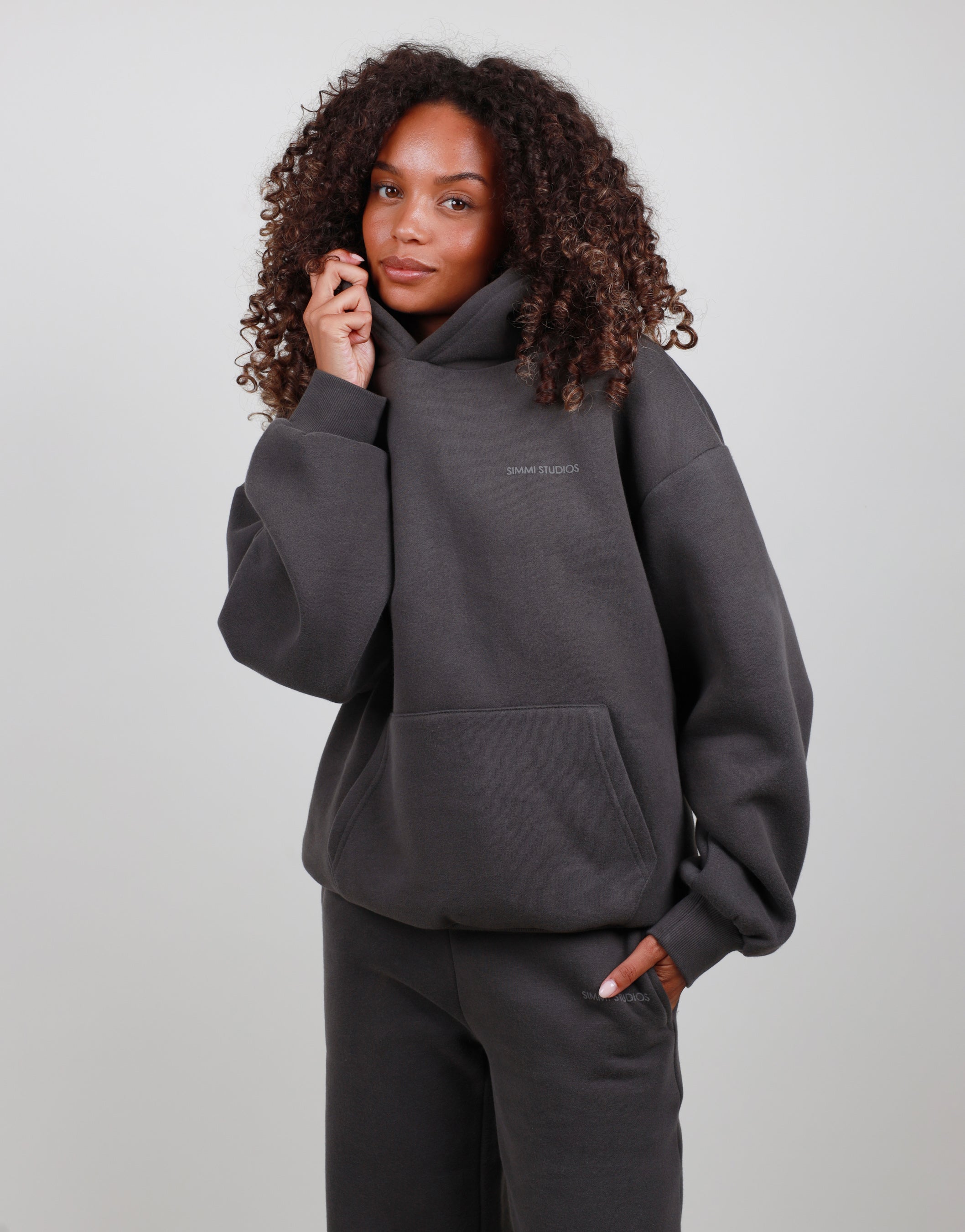 Solene Oversized Hoodie in Dark Grey