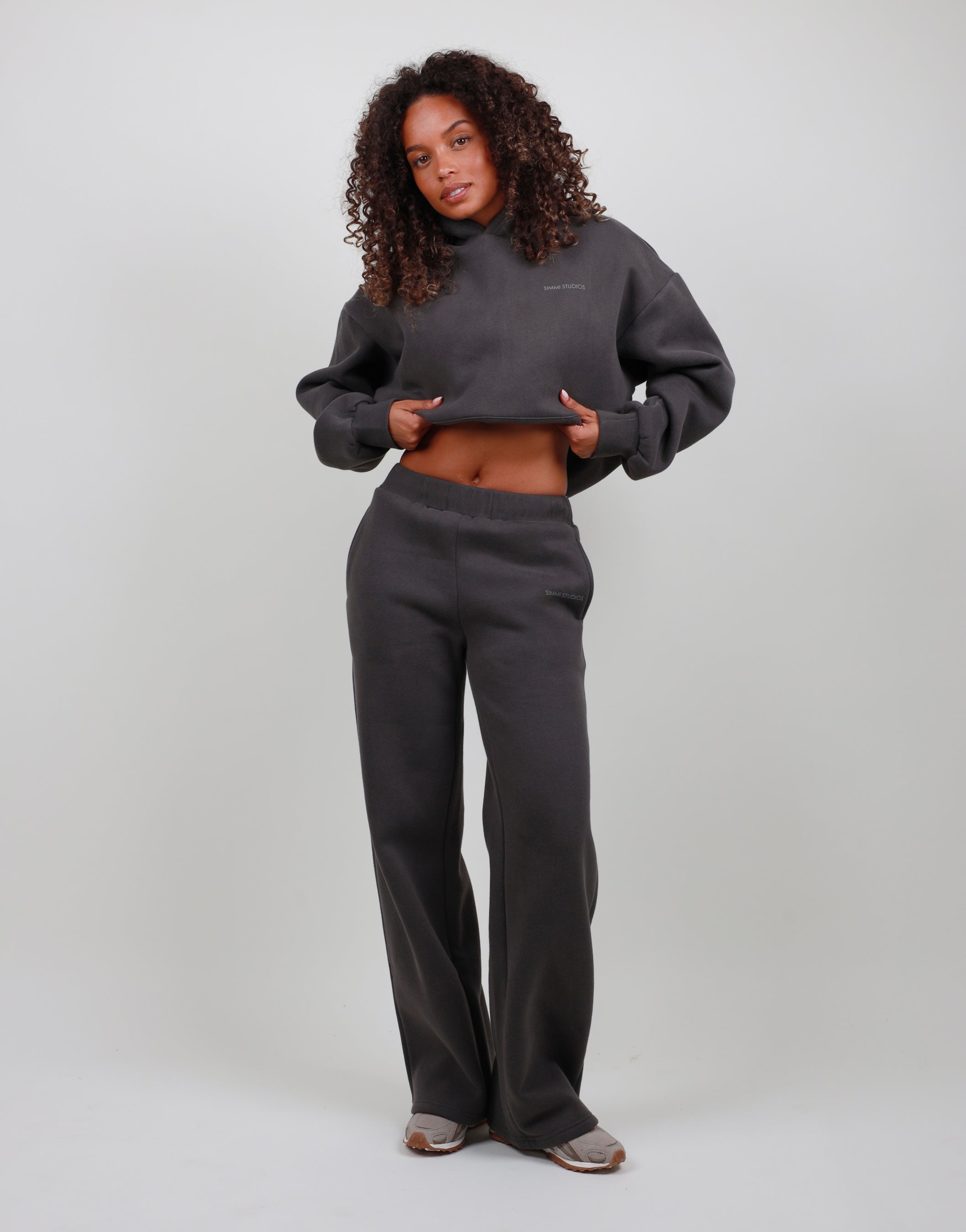 Romilly Straight Leg Joggers in Dark Grey