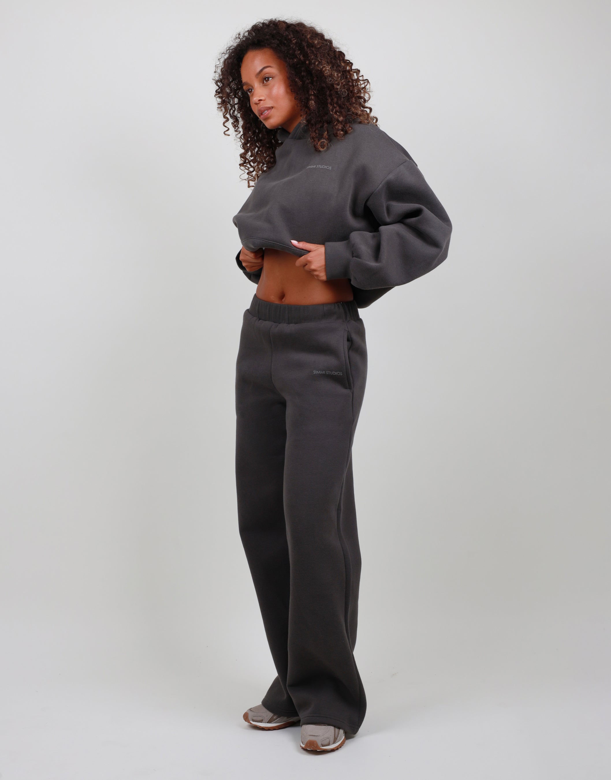 Romilly Straight Leg Joggers in Dark Grey