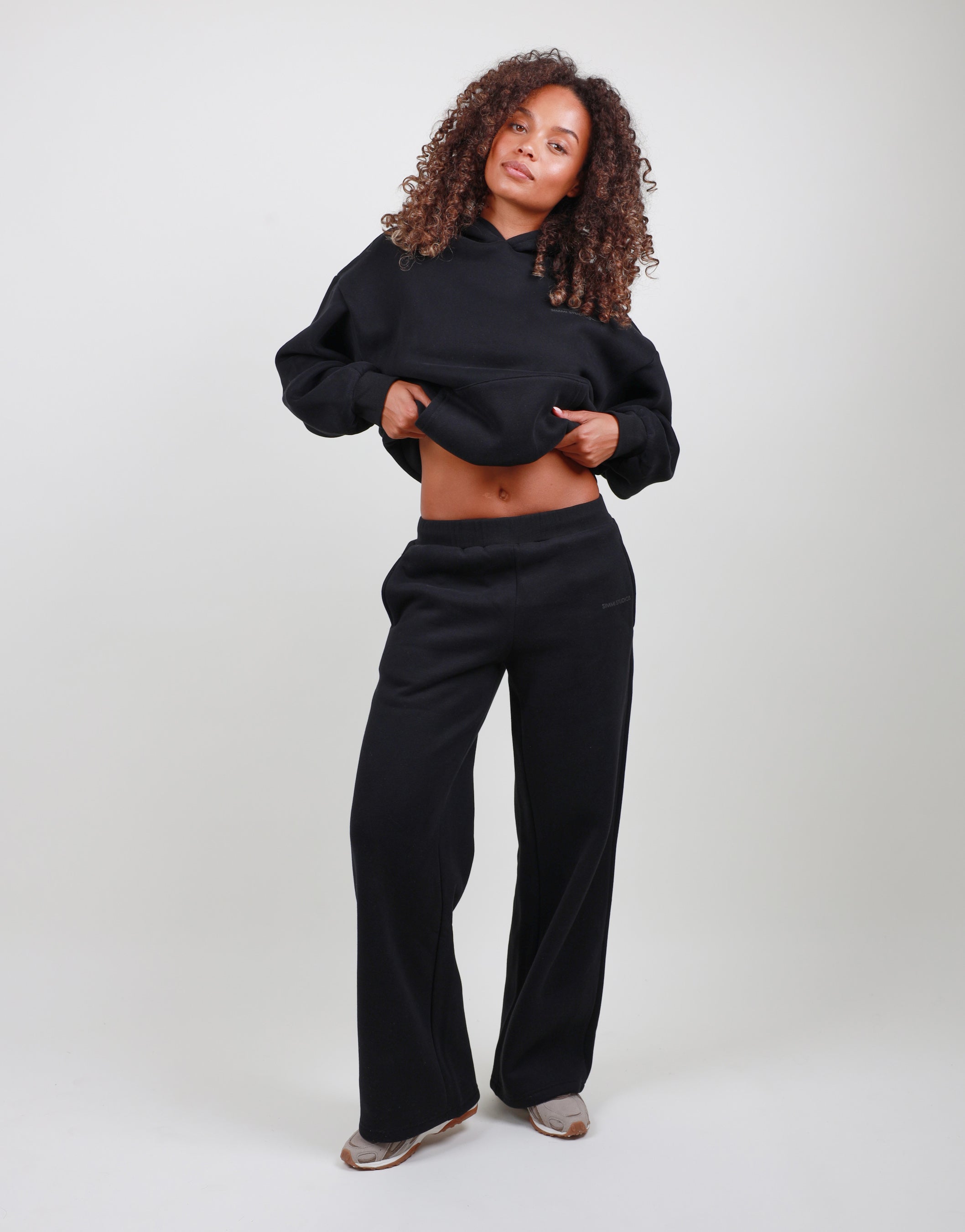 Romilly Straight Leg Joggers in Black