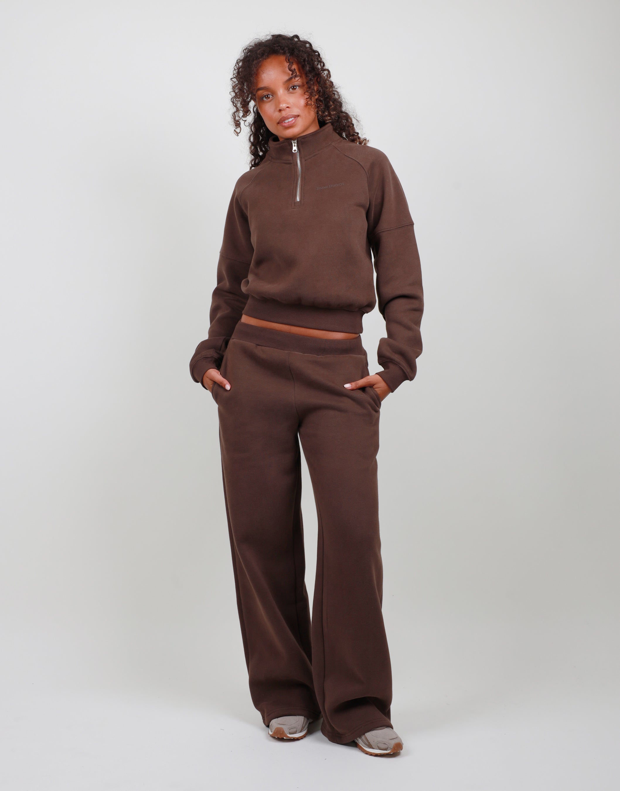 Romilly Straight Leg Joggers in Brown