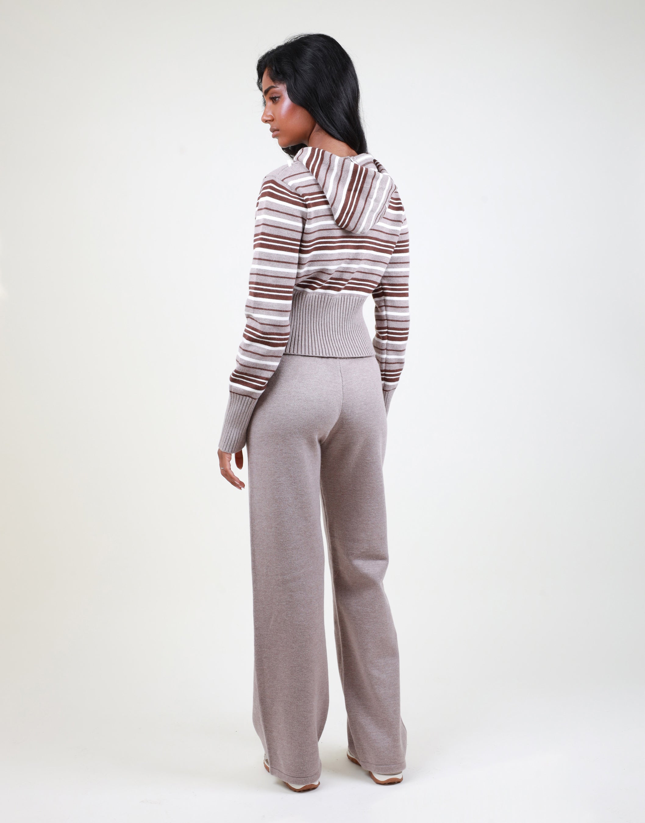 Sabine Fine knit trouser in brown | SIMMI London